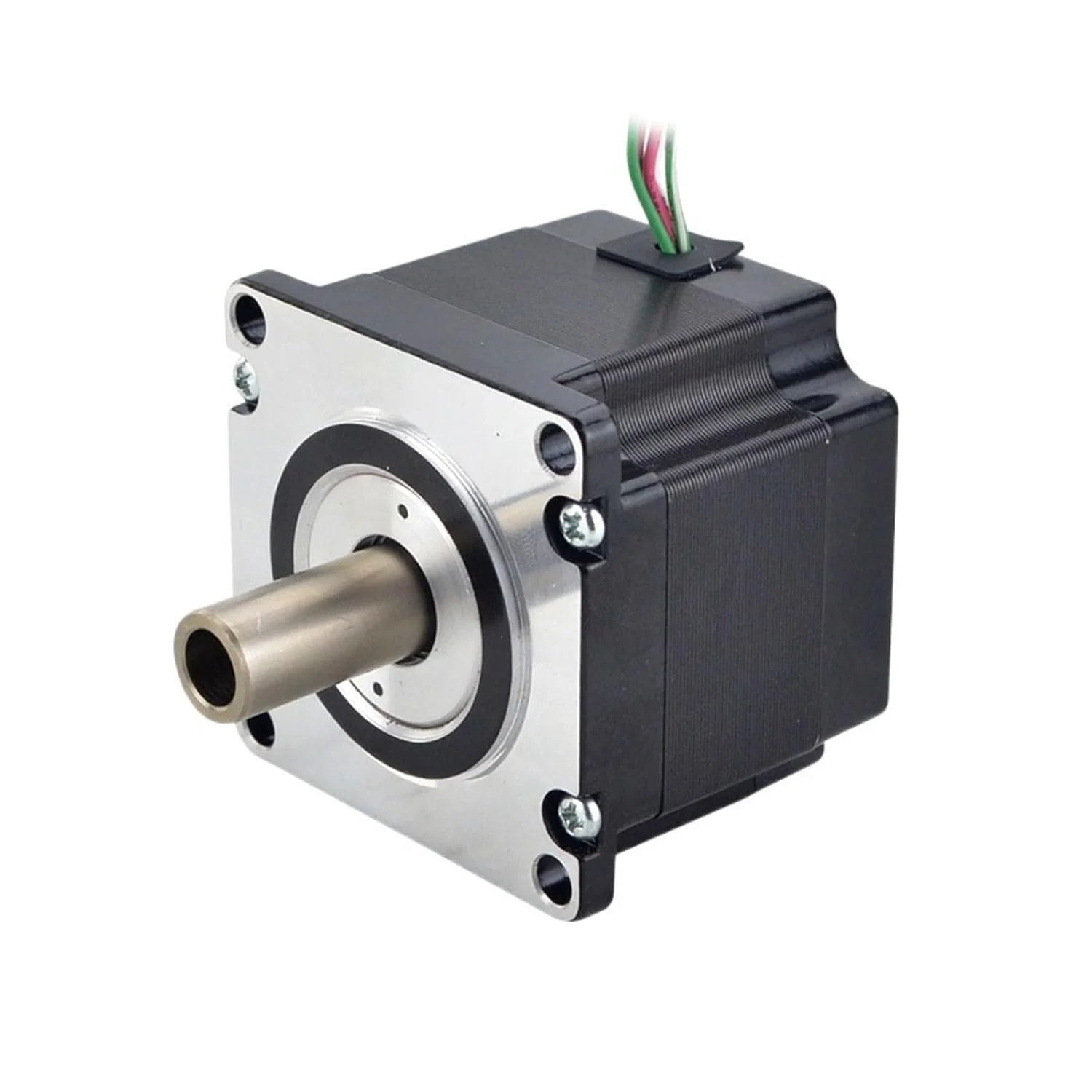 موتور پله‌ای دو قطبی با فریم 57x57mm و شفت دوگانه توخالی 12mm Nema 23، گشتاور 0.78N.m و جریان 2.0A