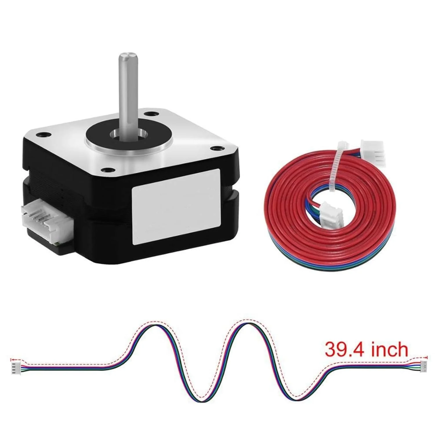 موتور پله ای Nema 17، 1 آمپر، 4.1 ولت، 130N.cm، 1.8 درجه، 2 فاز، 4 سیم، 42x42x23 میلی متر، موتور پله ای برای اکسترودر، دستگاه چاپگر سه بعدی