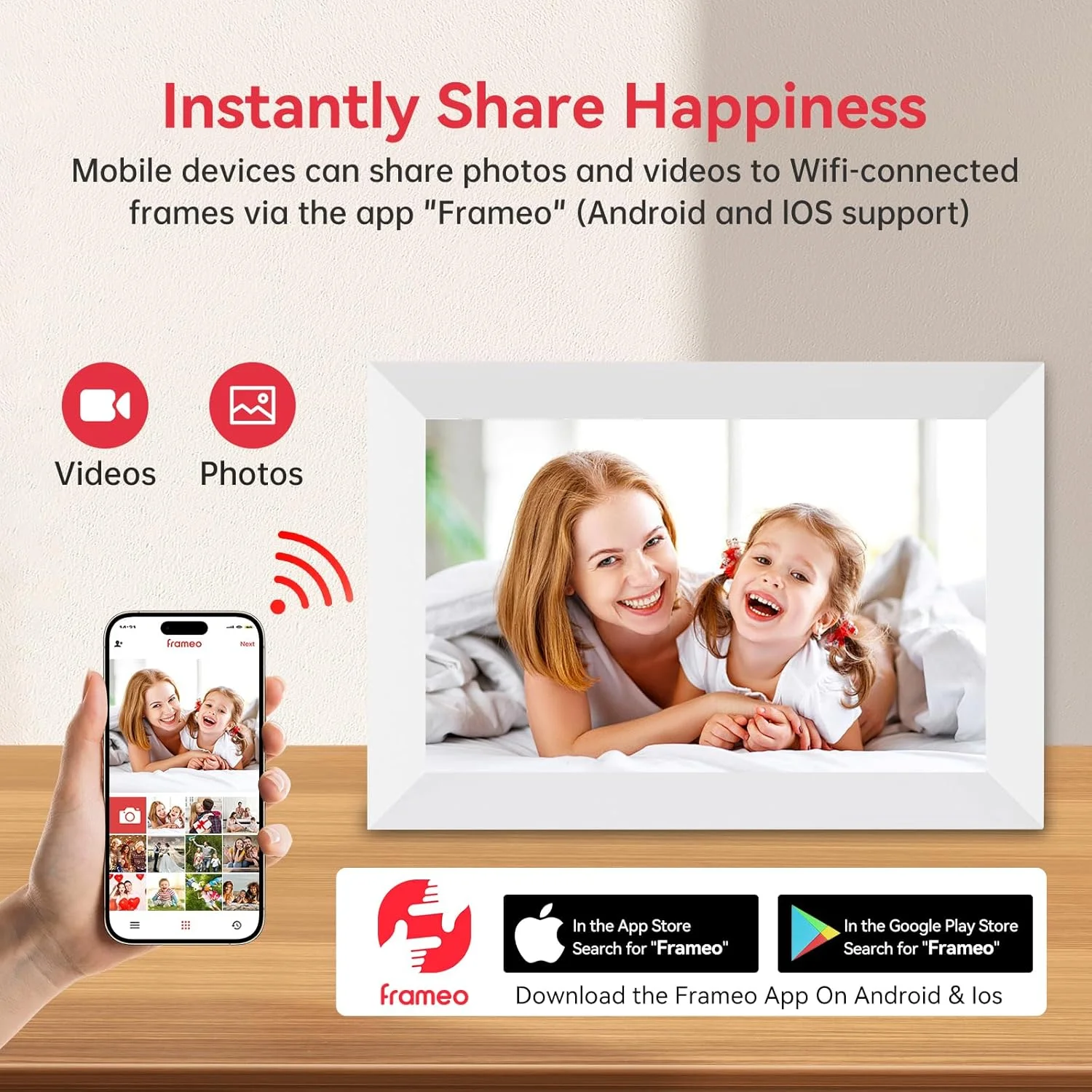 قاب عکس دیجیتال Frameo با صفحه نمایش لمسی 10.1 اینچی و وای فای، حافظه 16 گیگابایتی، صفحه نمایش HD IPS، چرخش خودکار، نمایش اسلاید، اشتراک گذاری لحظات از طریق برنامه رایگان - هدیه ای برای خانواده و دوستان قاب عکس دیجیتال Frameo با صفحه نمایش لمسی 10.1 اینچی و وای فای، حافظه 16 گیگابایتی، صفحه نمایش HD IPS، چرخش خودکار، نمایش اسلاید، اشتراک گذاری لحظات از طریق برنامه رایگان - هدیه ای برای خانواده و دوستان