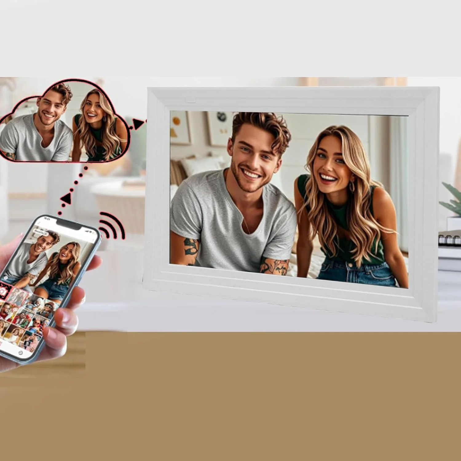 قاب عکس دیجیتال 10.1 اینچی Zerodis، قاب عکس دیجیتال WiFi با حافظه 32 گیگابایت و قابلیت اشتراک گذاری بی سیم از طریق اپلیکیشن برای پشتیبانی از ویدیوها و دکوراسیون روزانه قاب عکس دیجیتال 10.1 اینچی Zerodis، قاب عکس دیجیتال WiFi با حافظه 32 گیگابایت و قابلیت اشتراک گذاری بی سیم از طریق اپلیکیشن برای پشتیبانی از ویدیوها و دکوراسیون روزانه