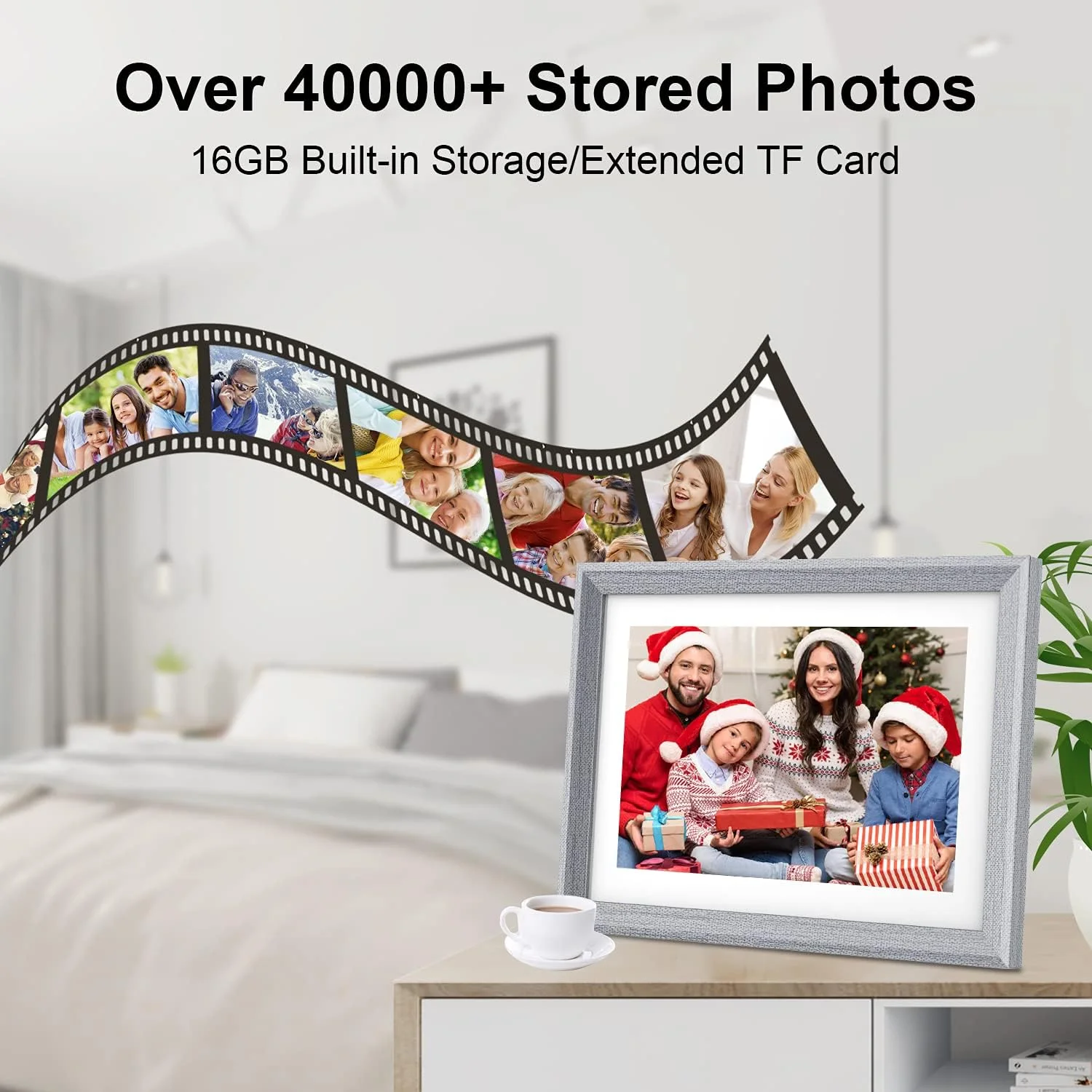 قاب عکس دیجیتال وای فای 10.1 اینچی IPS با صفحه لمسی HD، حافظه 16 گیگابایتی، چرخش خودکار، تنظیم آسان برای به اشتراک گذاری عکس ها یا فیلم ها از طریق برنامه Frameo قاب عکس دیجیتال وای فای 10.1 اینچی IPS با صفحه لمسی HD، حافظه 16 گیگابایتی، چرخش خودکار، تنظیم آسان برای به اشتراک گذاری عکس ها یا فیلم ها از طریق برنامه Frameo