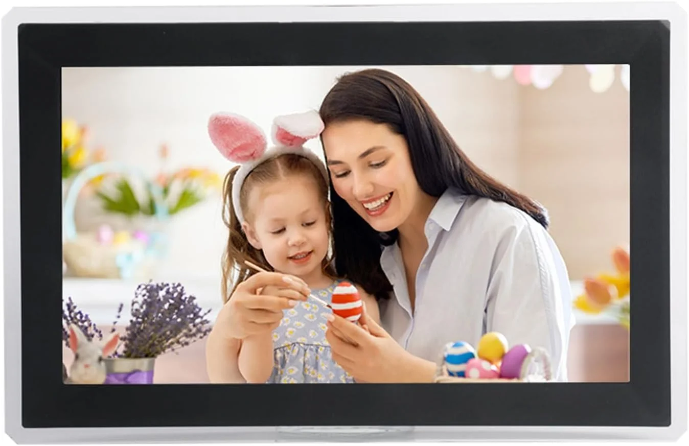 قاب عکس دیجیتال 15.6 اینچی وای فای لمسی، قاب عکس تقویم دیجیتال FHD وای فای، صفحه لمسی با حافظه داخلی 32 گیگابایتی، سازمان دهنده خانوادگی با برنامه (دوشاخه UK)