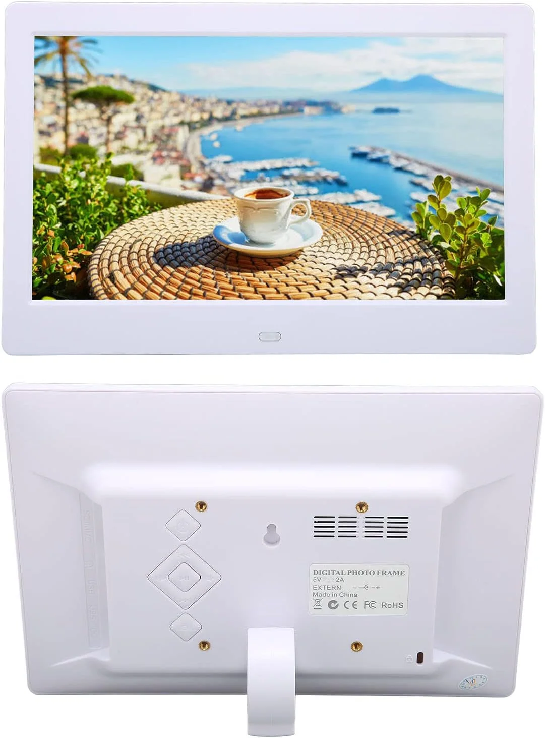 قاب عکس دیجیتال، صفحه نمایش LCD فوق العاده نازک آلبوم عکس الکترونیکی چند منظوره برای خانواده (سفید)