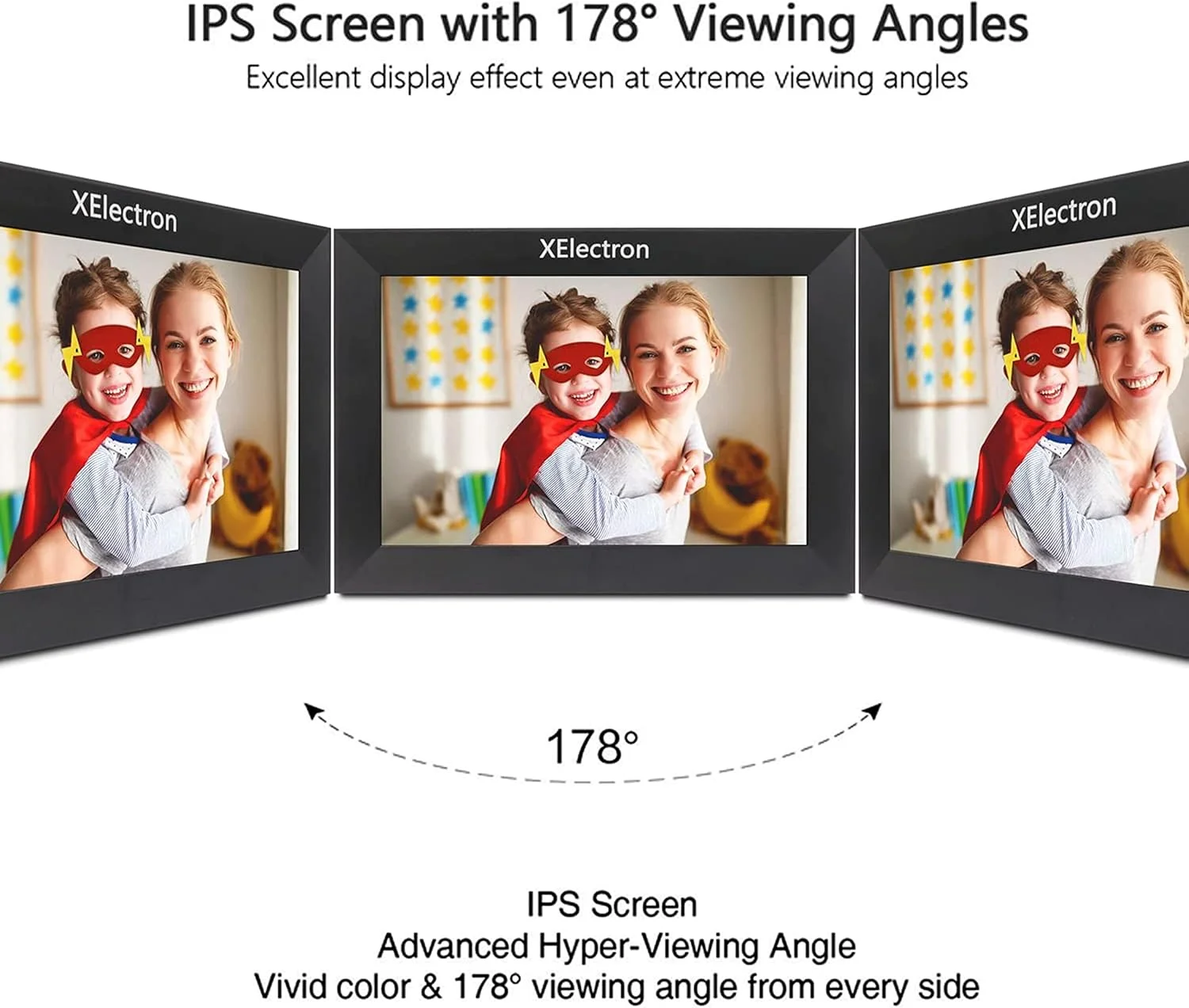 قاب عکس دیجیتال ۱۰.۱ اینچی XElectron با صفحه نمایش لمسی IPS و کیفیت Full HD، حافظه ۱۶ گیگابایتی، چرخش خودکار و قابلیت اشتراک گذاری عکس و فیلم از طریق برنامه Frameo قاب عکس دیجیتال ۱۰.۱ اینچی XElectron با صفحه نمایش لمسی IPS و کیفیت Full HD، حافظه ۱۶ گیگابایتی، چرخش خودکار و قابلیت اشتراک گذاری عکس و فیلم از طریق برنامه Frameo