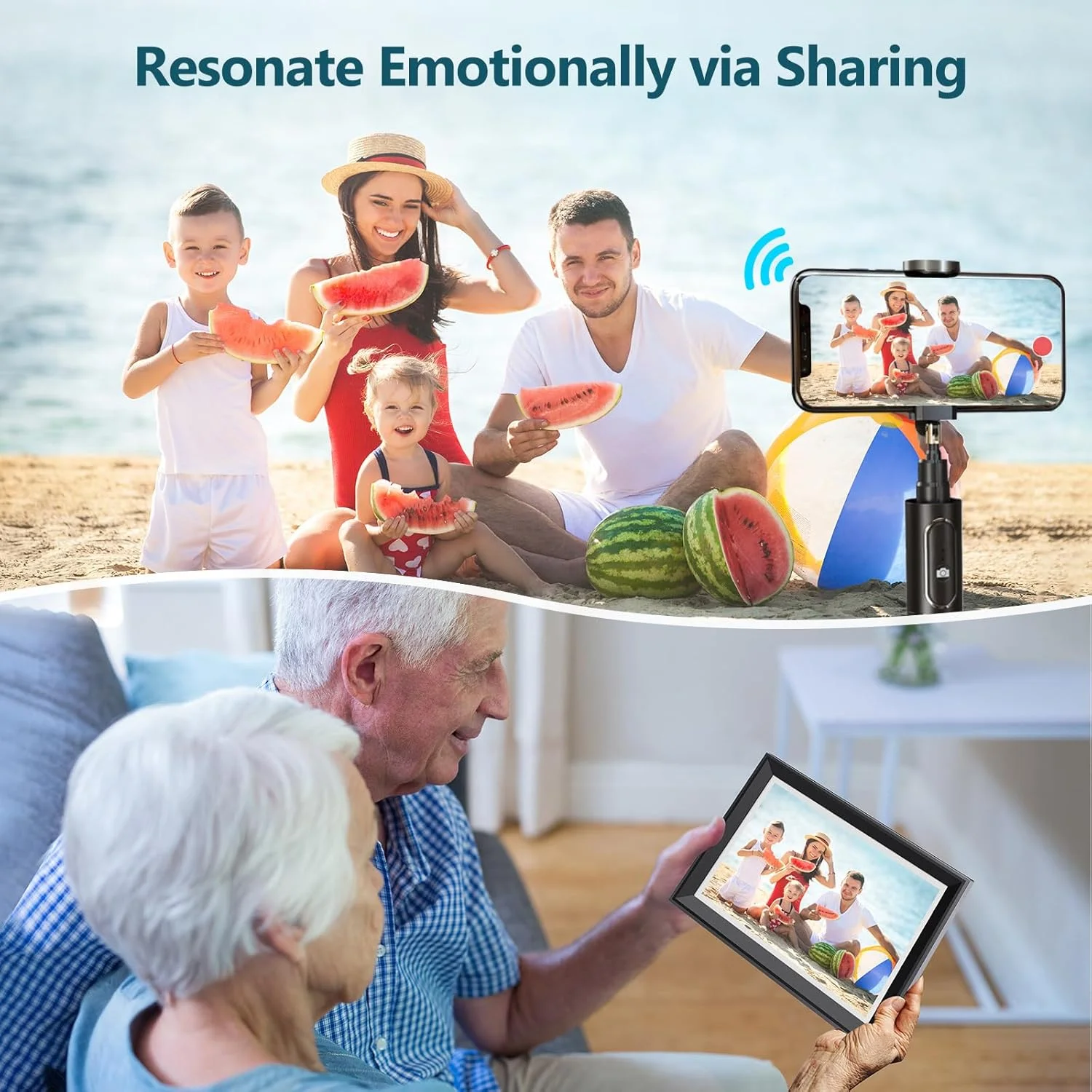 قاب عکس دیجیتال هوشمند وای فای 10.1 اینچی Atatat با صفحه لمسی IPS، حافظه داخلی 32 گیگابایتی و اتصال چند کاربره، راه اندازی آسان و آپلود فوری عکس از طریق برنامه یا ایمیل قاب عکس دیجیتال هوشمند وای فای 10.1 اینچی Atatat با صفحه لمسی IPS، حافظه داخلی 32 گیگابایتی و اتصال چند کاربره، راه اندازی آسان و آپلود فوری عکس از طریق برنامه یا ایمیل