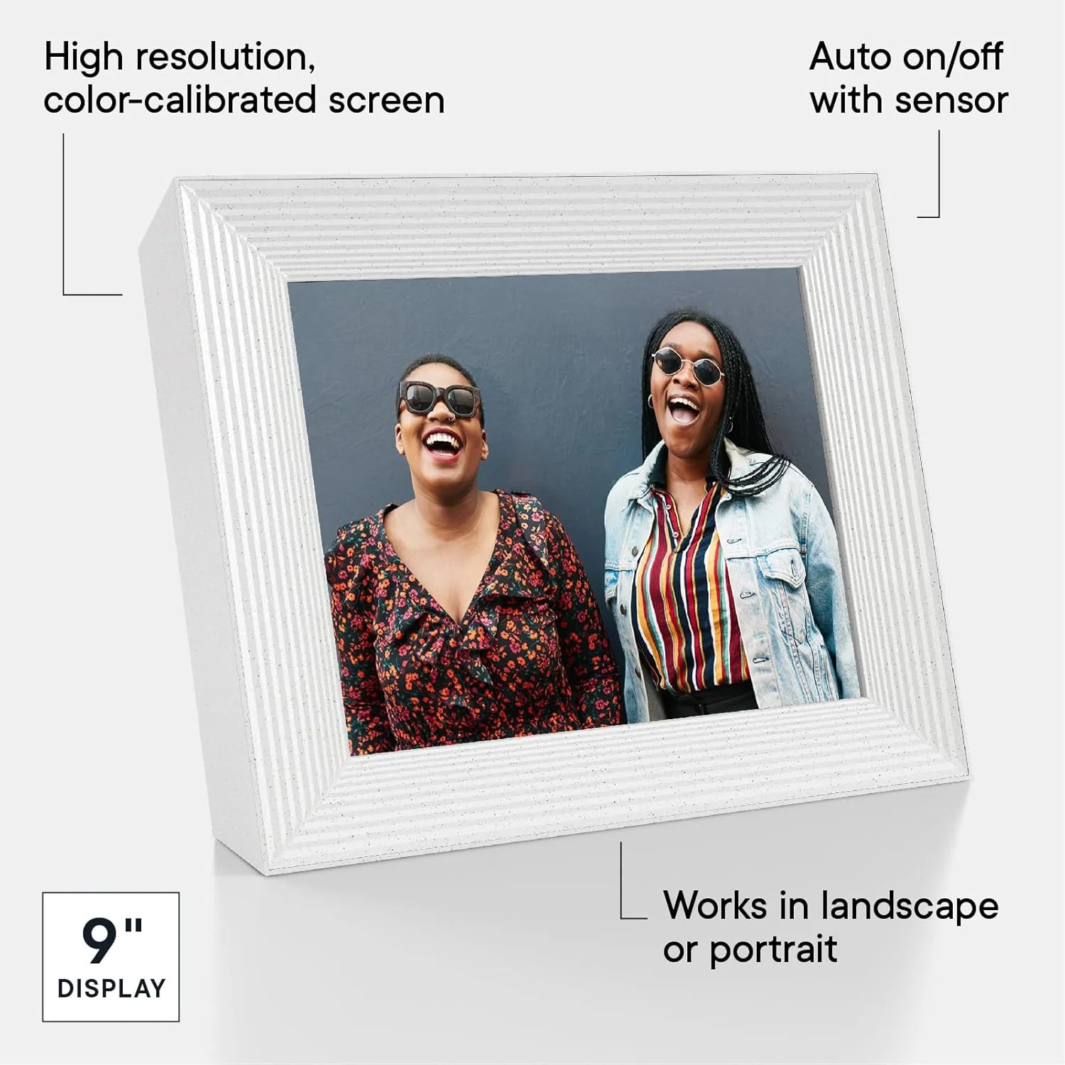 قاب عکس دیجیتال هوشمند AURA Mason HD سایز 9 اینچ - کوارتز سفید قاب عکس دیجیتال هوشمند AURA Mason HD سایز 9 اینچ - کوارتز سفید