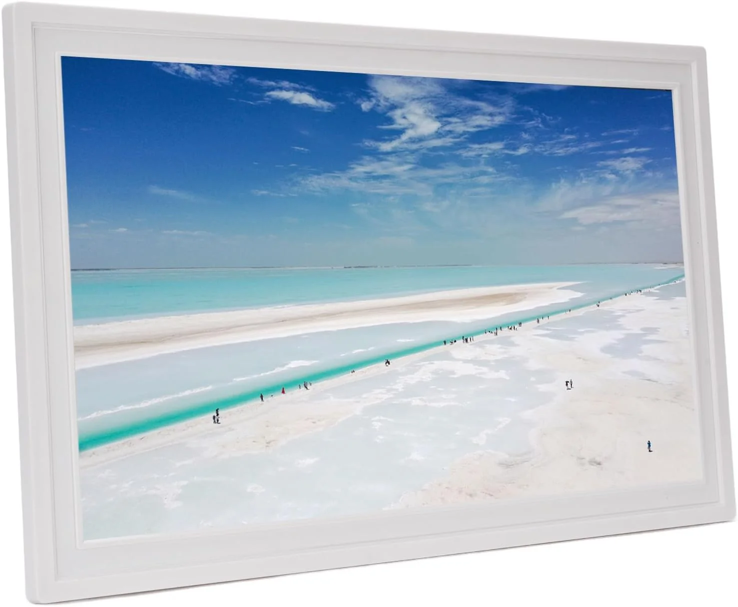 قاب عکس دیجیتال Asixxsix، صفحه نمایش لمسی 21.5 اینچی Ultra HD، قاب عکس دیجیتال WiFi بی سیم با 2 بلندگو، هدیه عکس برای والدین و پدربزرگ و مادربزرگ ها (دوشاخه GB)