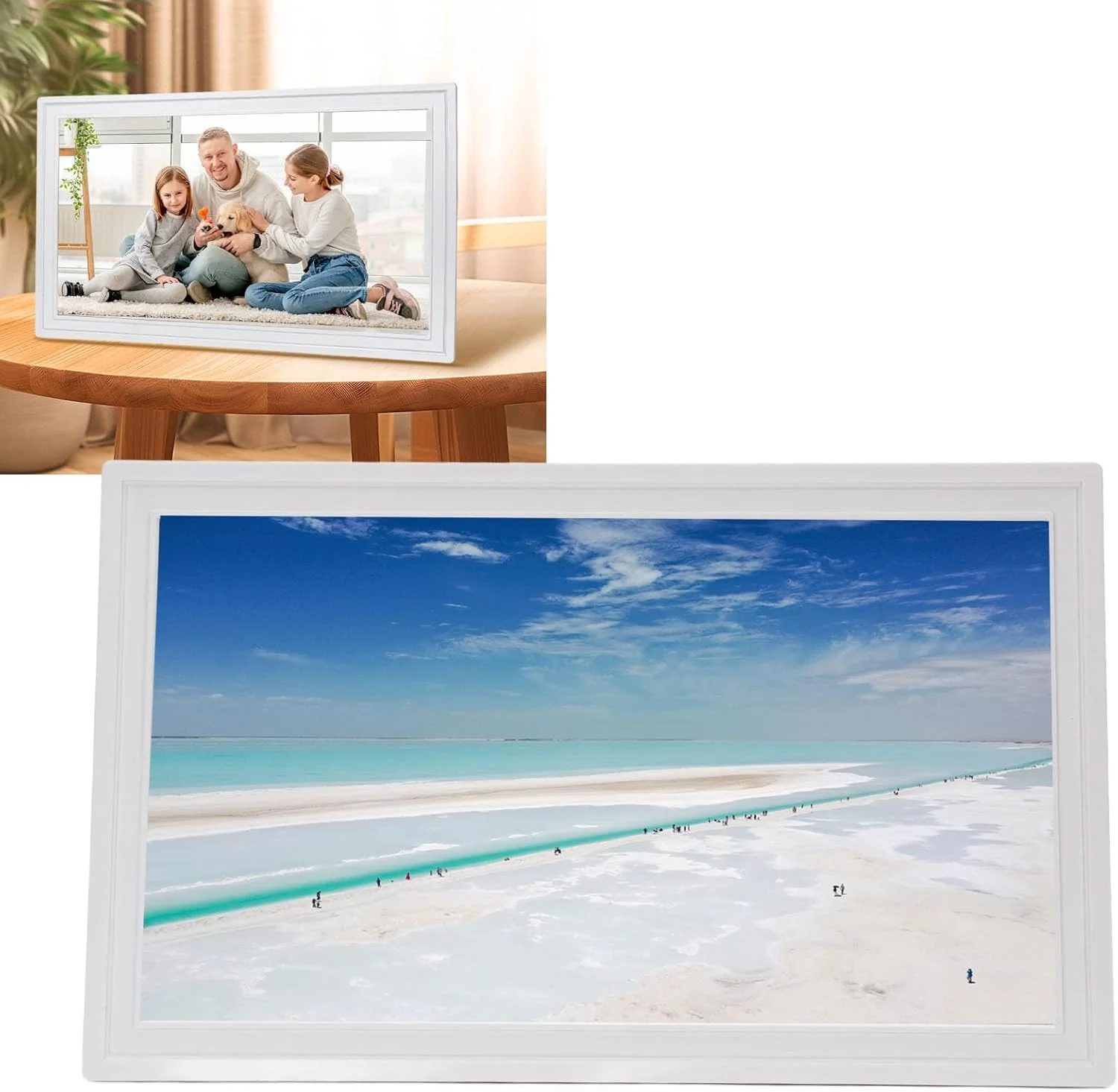 قاب عکس دیجیتال Asixxsix، صفحه نمایش لمسی 21.5 اینچی Ultra HD، قاب عکس دیجیتال WiFi بی سیم با 2 بلندگو، هدیه عکس برای والدین و پدربزرگ و مادربزرگ ها (دوشاخه GB) قاب عکس دیجیتال Asixxsix، صفحه نمایش لمسی 21.5 اینچی Ultra HD، قاب عکس دیجیتال WiFi بی سیم با 2 بلندگو، هدیه عکس برای والدین و پدربزرگ و مادربزرگ ها (دوشاخه GB)
