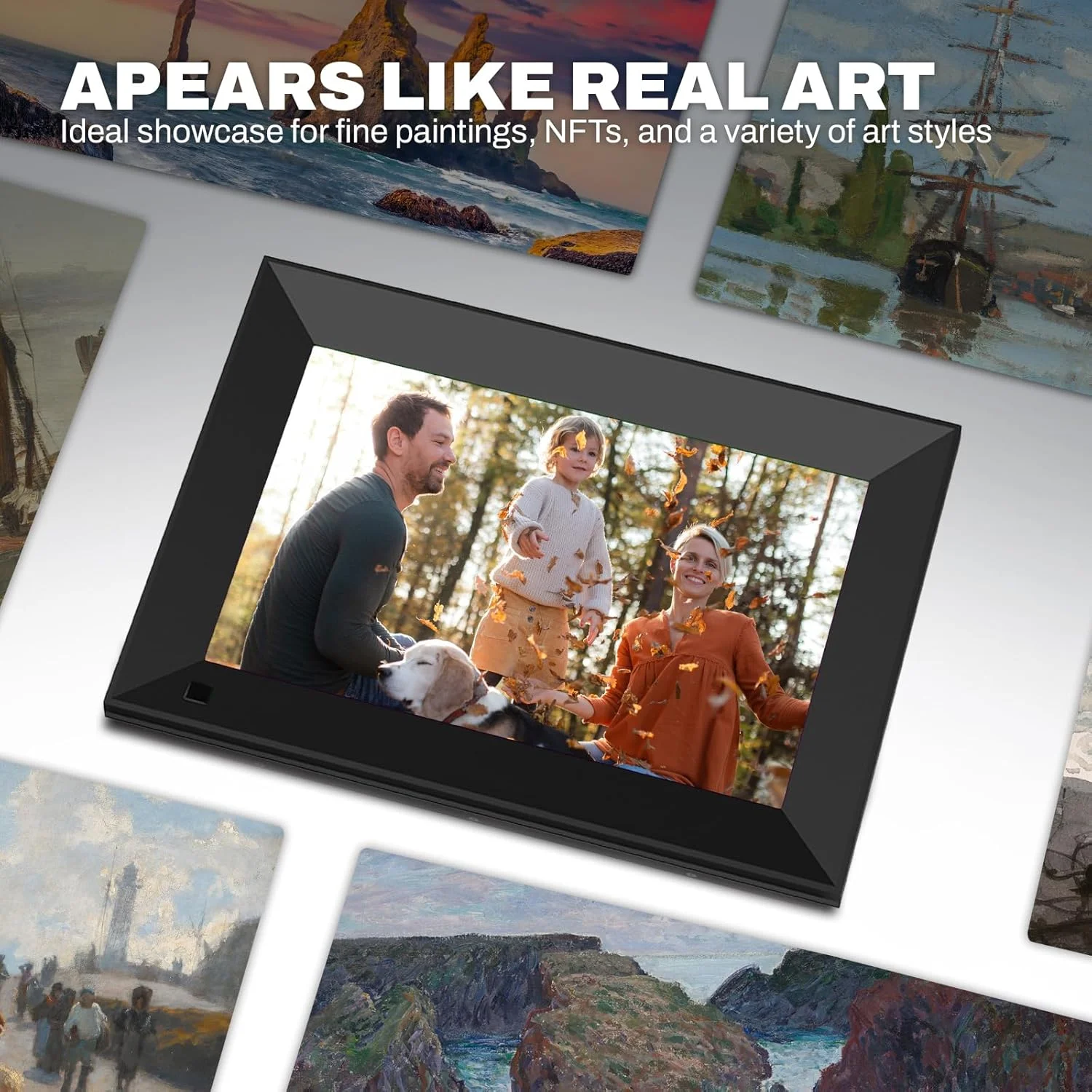 قاب عکس دیجیتال هوشمند وای فای Frameo با صفحه نمایش لمسی HD IPS و حافظه 32 گیگابایت، کاربری آسان قاب عکس دیجیتال هوشمند وای فای Frameo با صفحه نمایش لمسی HD IPS و حافظه 32 گیگابایت، کاربری آسان