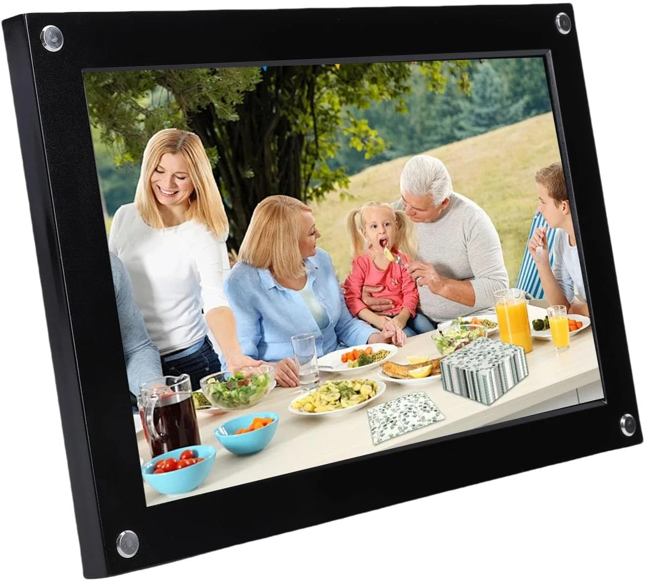 قاب عکس دیجیتال هوشمند وای فای 10.1 اینچی ASHATA، 1280x800، چرخش خودکار قاب عکس الکترونیکی هوشمند، حافظه داخلی 32 گیگابایتی، اشتراک گذاری فوری لحظات (مشکی)