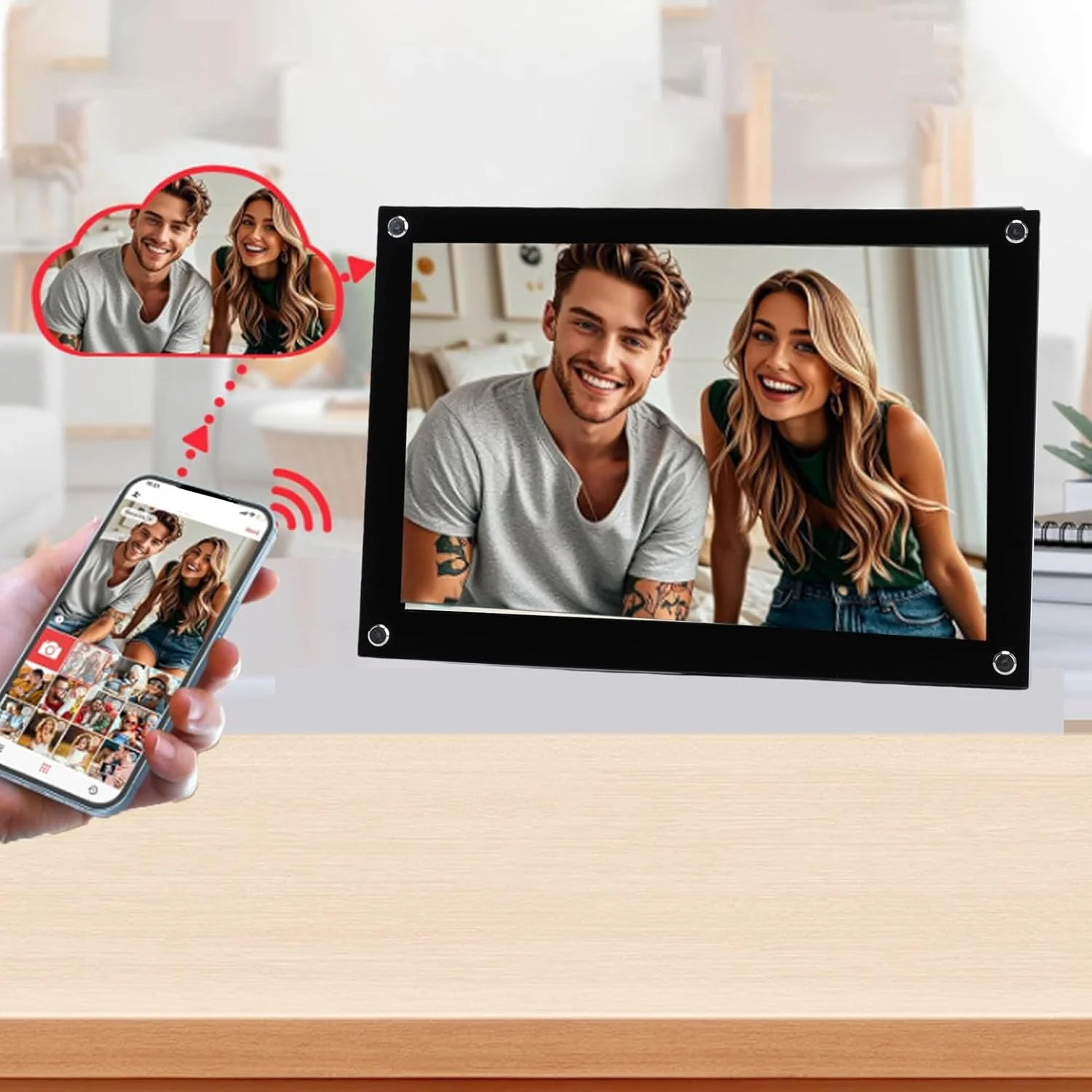 قاب عکس دیجیتال هوشمند وای فای 10.1 اینچی ASHATA، 1280x800، چرخش خودکار قاب عکس الکترونیکی هوشمند، حافظه داخلی 32 گیگابایتی، اشتراک گذاری فوری لحظات (مشکی) قاب عکس دیجیتال هوشمند وای فای 10.1 اینچی ASHATA، 1280x800، چرخش خودکار قاب عکس الکترونیکی هوشمند، حافظه داخلی 32 گیگابایتی، اشتراک گذاری فوری لحظات (مشکی)