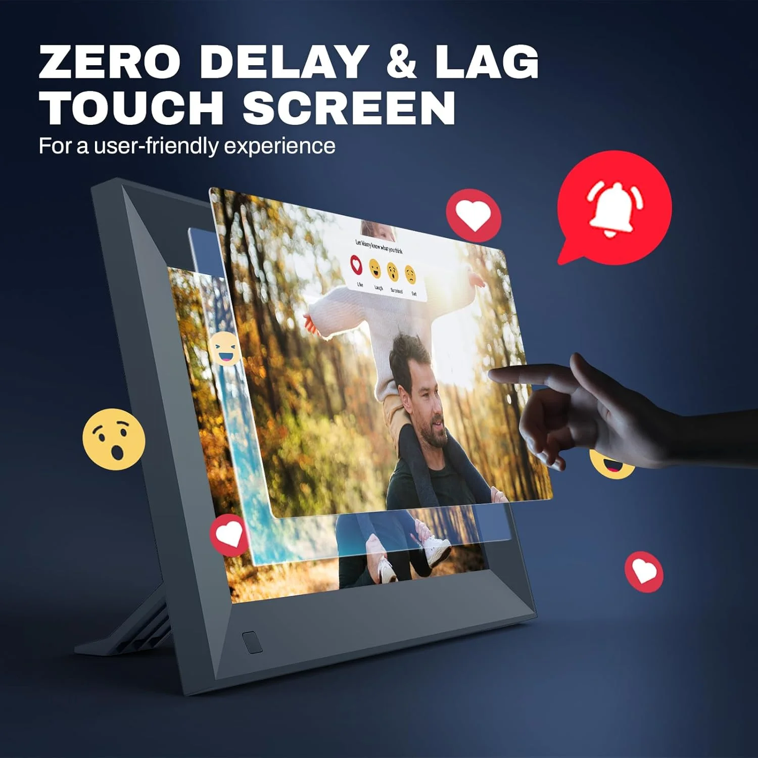 قاب عکس دیجیتال هوشمند وای فای Frameo با صفحه نمایش لمسی HD IPS و حافظه 32 گیگابایت، کاربری آسان قاب عکس دیجیتال هوشمند وای فای Frameo با صفحه نمایش لمسی HD IPS و حافظه 32 گیگابایت، کاربری آسان