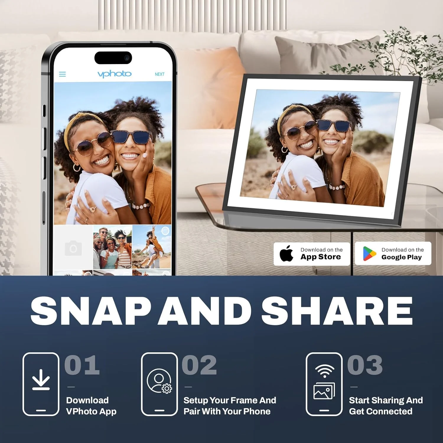 قاب عکس دیجیتال وای فای 16.2 اینچی با حافظه 32 گیگابایت، قاب عکس الکترونیکی هوشمند با صفحه لمسی IPS HD، قابلیت نصب روی دیوار، اشتراک گذاری آسان عکس ها و فیلم ها از طریق برنامه و ایمیل، هدیه برای پدربزرگ و مادربزرگ قاب عکس دیجیتال وای فای 16.2 اینچی با حافظه 32 گیگابایت، قاب عکس الکترونیکی هوشمند با صفحه لمسی IPS HD، قابلیت نصب روی دیوار، اشتراک گذاری آسان عکس ها و فیلم ها از طریق برنامه و ایمیل، هدیه برای پدربزرگ و مادربزرگ