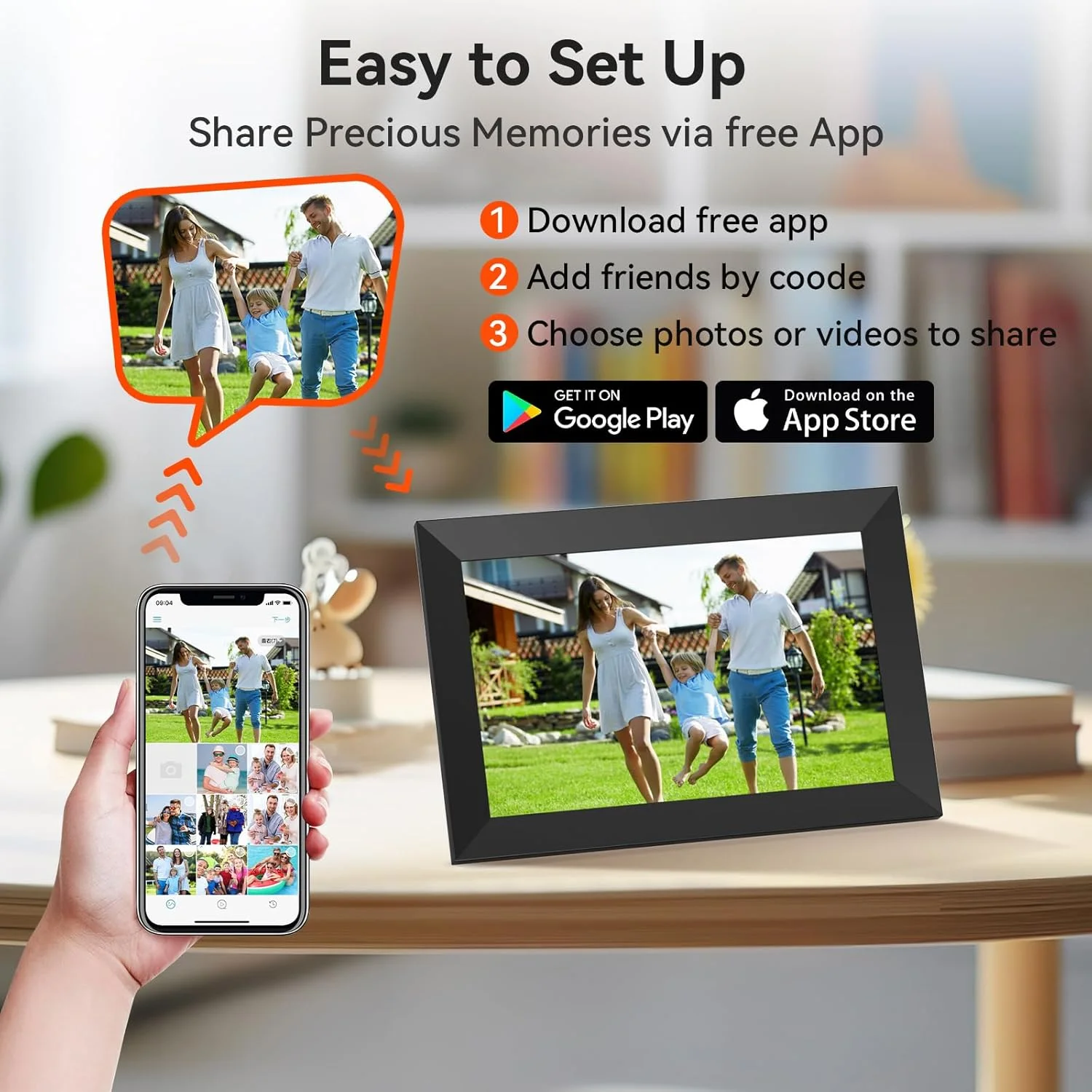 قاب عکس دیجیتال ۱۰.۱ اینچی وای فای، صفحه نمایش لمسی IPS با کیفیت HD ۱۲۸۰ * ۸۰۰، قاب عکس ابری هوشمند، برای به اشتراک گذاری عکس ها یا فیلم ها از راه دور از طریق برنامه ایمیل (مشکی) (مشکی) قاب عکس دیجیتال ۱۰.۱ اینچی وای فای، صفحه نمایش لمسی IPS با کیفیت HD ۱۲۸۰ * ۸۰۰، قاب عکس ابری هوشمند، برای به اشتراک گذاری عکس ها یا فیلم ها از راه دور از طریق برنامه ایمیل (مشکی) (مشکی)