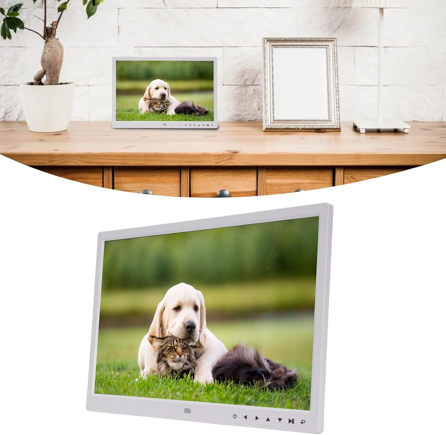 قاب عکس دیجیتال 15 اینچی Annadue، قاب عکس هوشمند وای فای با صفحه نمایش بزرگ HD 1920x1080، انتقال ابری بی سیم، حالت خواب، کنترل از راه دور (دوشاخه UK) قاب عکس دیجیتال 15 اینچی Annadue، قاب عکس هوشمند وای فای با صفحه نمایش بزرگ HD 1920x1080، انتقال ابری بی سیم، حالت خواب، کنترل از راه دور (دوشاخه UK)