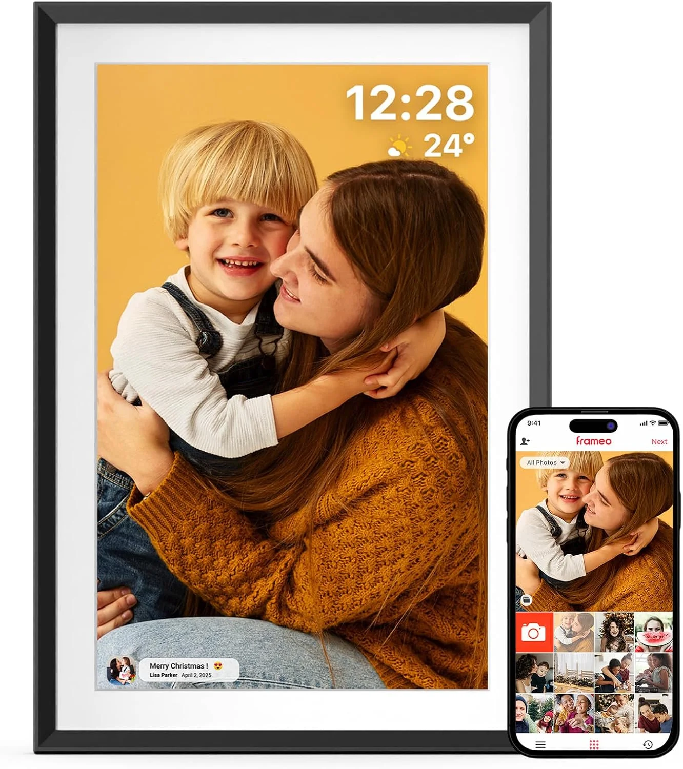 قاب عکس دیجیتال 10.1 اینچی ApoloSign، قاب ابری وای فای با حافظه 32 گیگابایتی، صفحه لمسی IPS HD 1280x800، چرخش خودکار و