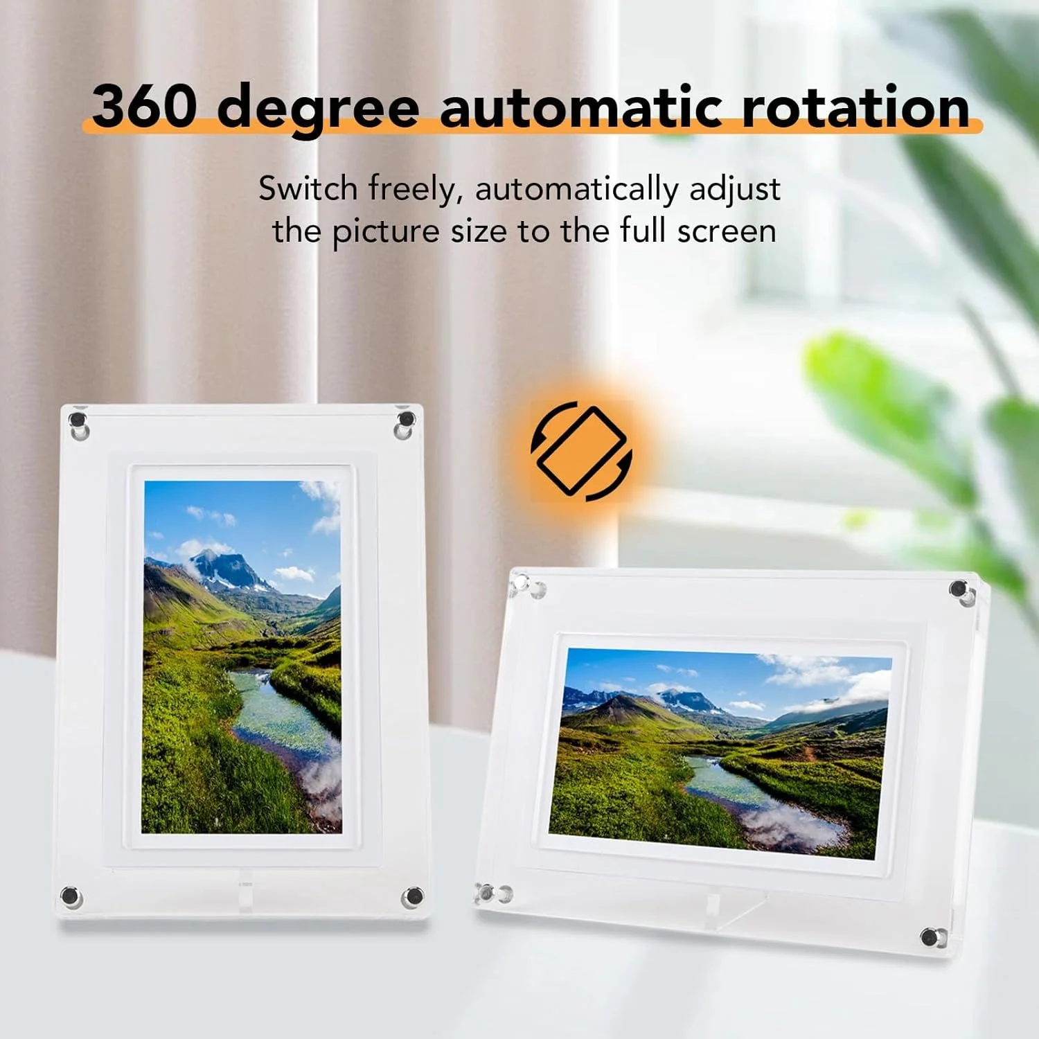 قاب عکس دیجیتال اکریلیک 7 اینچی، قاب ویدئویی 4G با چرخش خودکار، دارای چراغ های LED، باتری 2000 میلی آمپر ساعتی، پشتیبانی از پخش عکس و ویدئو قاب عکس دیجیتال اکریلیک 7 اینچی، قاب ویدئویی 4G با چرخش خودکار، دارای چراغ های LED، باتری 2000 میلی آمپر ساعتی، پشتیبانی از پخش عکس و ویدئو