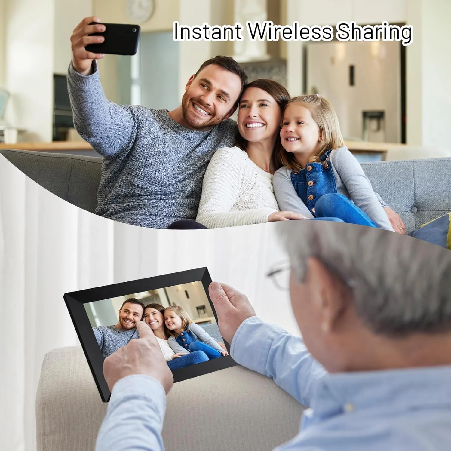 قاب عکس دیجیتال وای فای AEEZO با صفحه نمایش لمسی هوشمند 10.1 اینچی IPS، فضای ذخیره سازی 16 گیگابایتی، چرخش خودکار و راه اندازی آسان قاب عکس دیجیتال وای فای AEEZO با صفحه نمایش لمسی هوشمند 10.1 اینچی IPS، فضای ذخیره سازی 16 گیگابایتی، چرخش خودکار و راه اندازی آسان