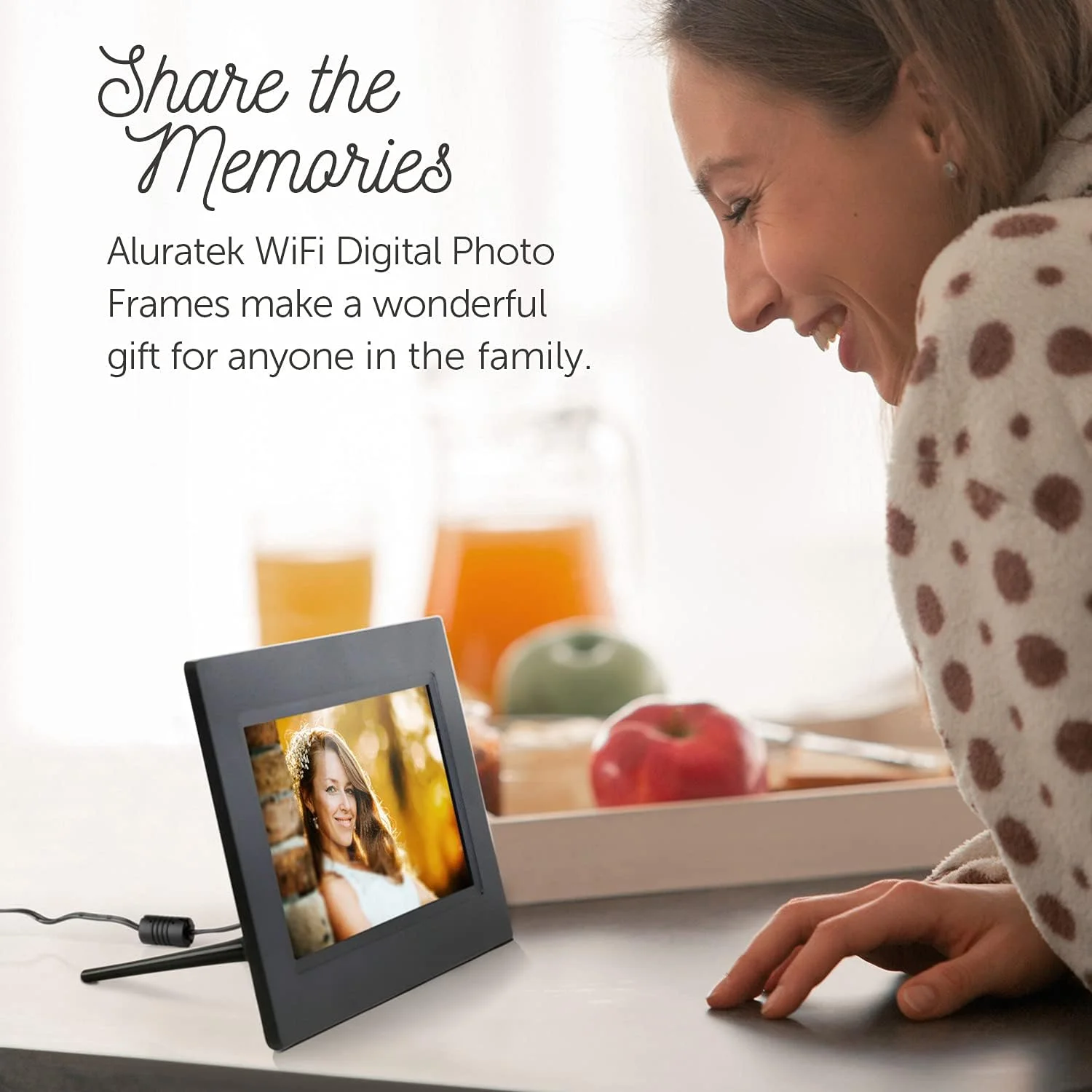 قاب عکس دیجیتال وای فای 7 اینچی Aluratek با صفحه نمایش لمسی IPS، حافظه داخلی 8 گیگابایتی، ساعت، تقویم، آلارم و نمایش آب و هوا (AWDMPF107F) قاب عکس دیجیتال وای فای 7 اینچی Aluratek با صفحه نمایش لمسی IPS، حافظه داخلی 8 گیگابایتی، ساعت، تقویم، آلارم و نمایش آب و هوا (AWDMPF107F)