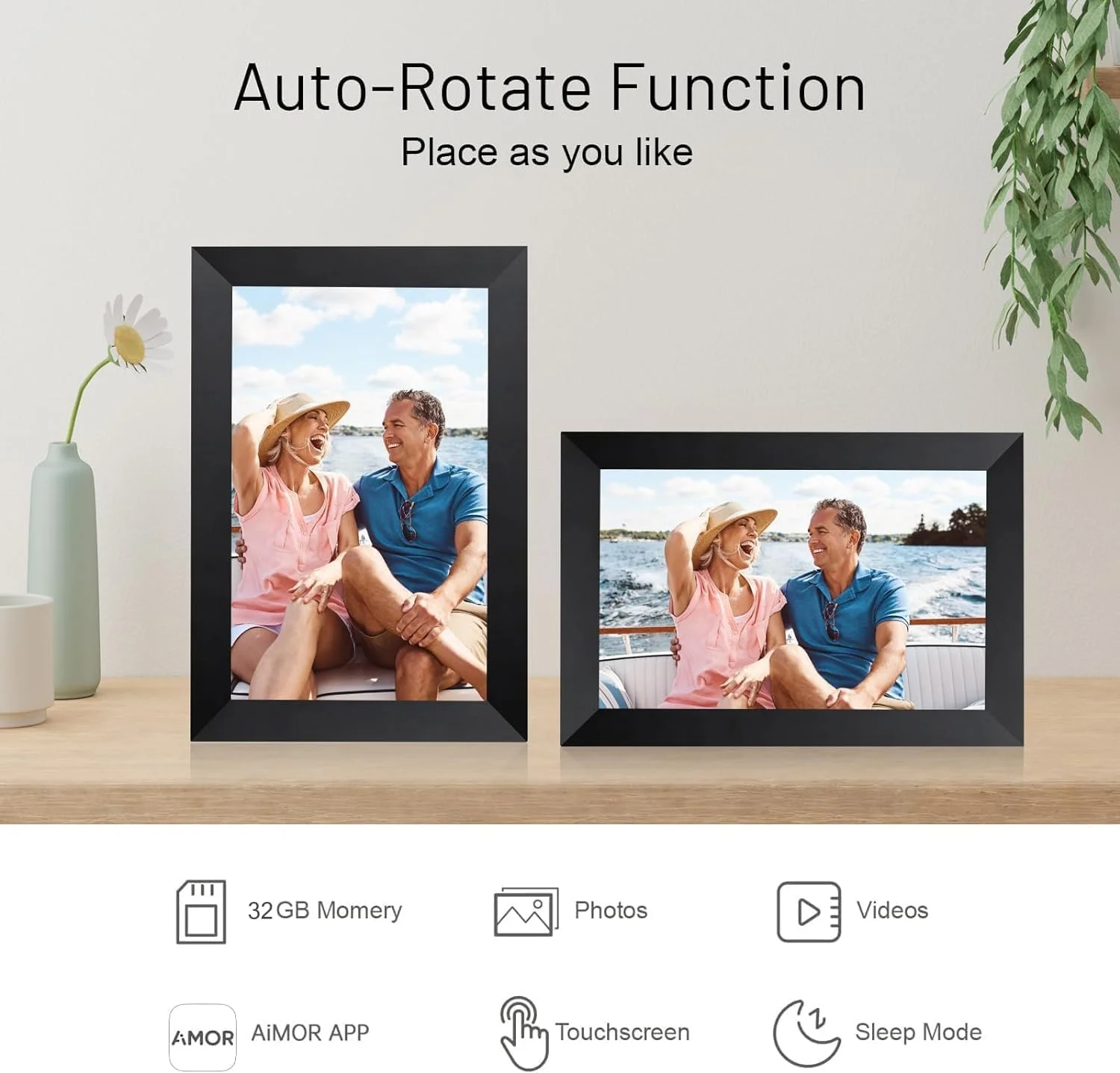 قاب عکس دیجیتال وای فای AEEZO با صفحه نمایش لمسی هوشمند 10.1 اینچی IPS، فضای ذخیره سازی 16 گیگابایتی، چرخش خودکار و راه اندازی آسان قاب عکس دیجیتال وای فای AEEZO با صفحه نمایش لمسی هوشمند 10.1 اینچی IPS، فضای ذخیره سازی 16 گیگابایتی، چرخش خودکار و راه اندازی آسان