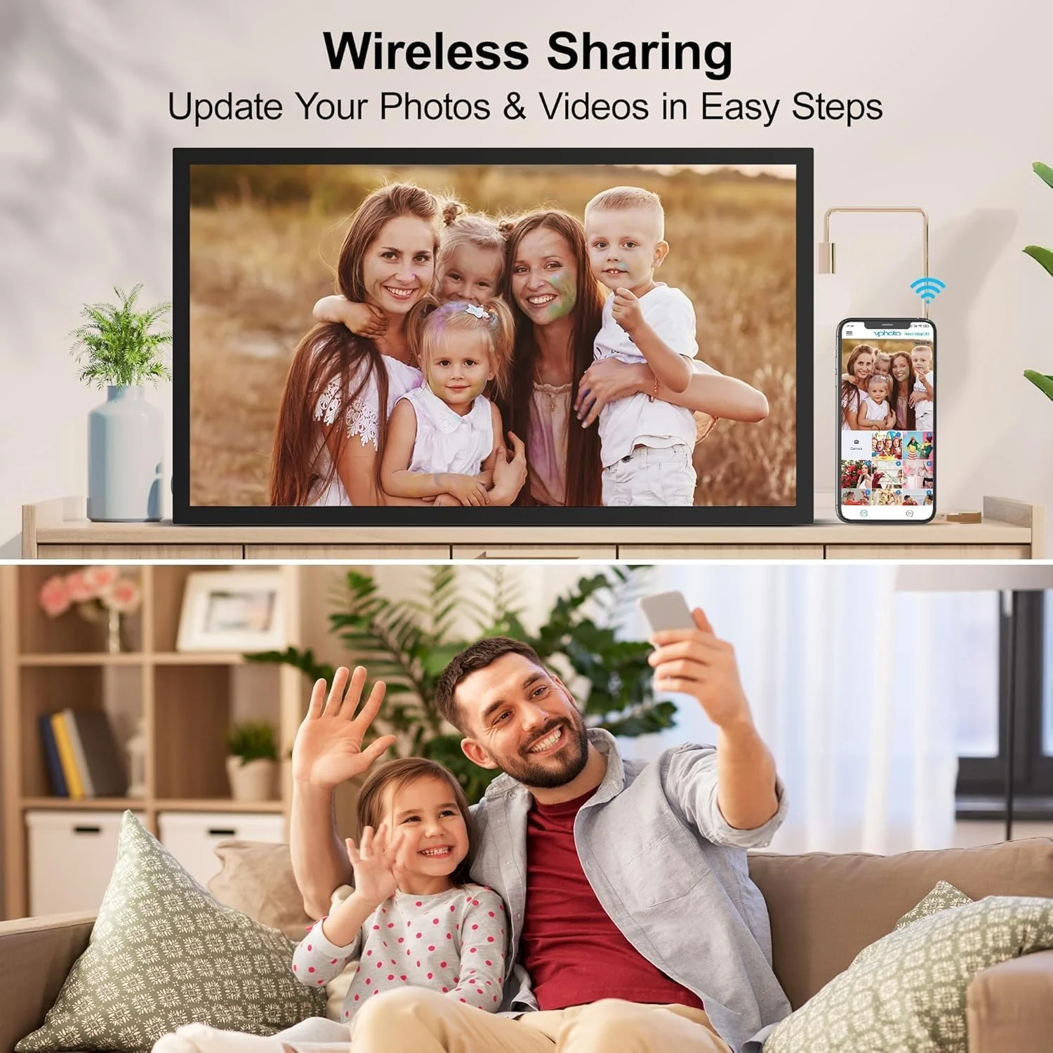 قاب عکس دیجیتال 21.5 اینچی - قاب عکس بزرگ دیجیتال، 1920x1080 FHD، 32 گیگابایت، کنترل از راه دور، همگام سازی صفحه نمایش تلفن هوشمند، ارسال عکس و فیلم از طریق برنامه ایمیل، فضای ابری رایگان قاب عکس دیجیتال 21.5 اینچی - قاب عکس بزرگ دیجیتال، 1920x1080 FHD، 32 گیگابایت، کنترل از راه دور، همگام سازی صفحه نمایش تلفن هوشمند، ارسال عکس و فیلم از طریق برنامه ایمیل، فضای ابری رایگان