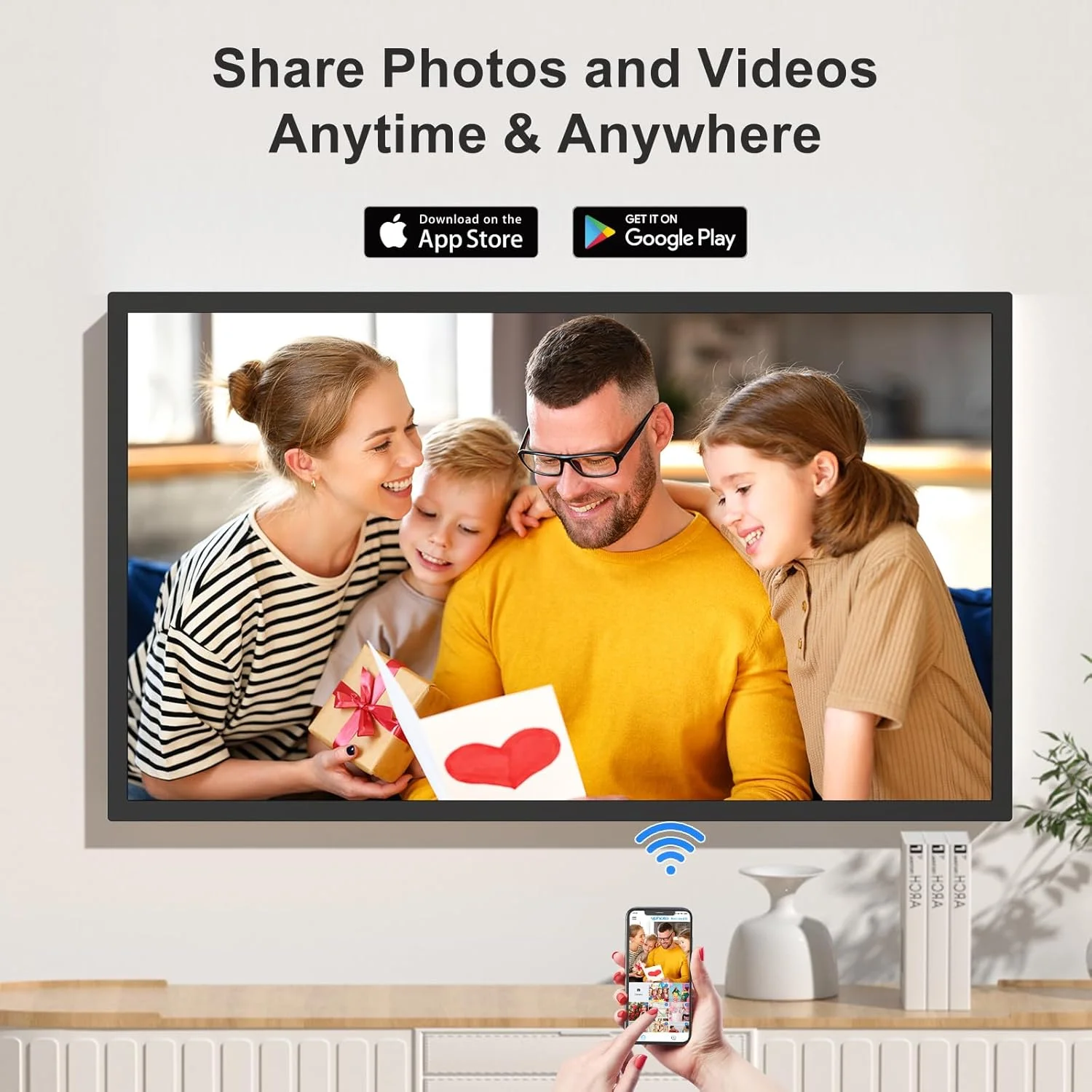 قاب عکس دیجیتال بزرگ 32 اینچی FHD با حافظه 64 گیگابایت - قاب عکس دیجیتال وای فای IPS با رزولوشن 1920x1080، حسگر نور، کنترل از راه دور، چرخش خودکار، اشتراک گذاری عکس ها و فیلم ها از طریق برنامه ایمیل، هدیه دیواری برای مادر و پدر قاب عکس دیجیتال بزرگ 32 اینچی FHD با حافظه 64 گیگابایت - قاب عکس دیجیتال وای فای IPS با رزولوشن 1920x1080، حسگر نور، کنترل از راه دور، چرخش خودکار، اشتراک گذاری عکس ها و فیلم ها از طریق برنامه ایمیل، هدیه دیواری برای مادر و پدر