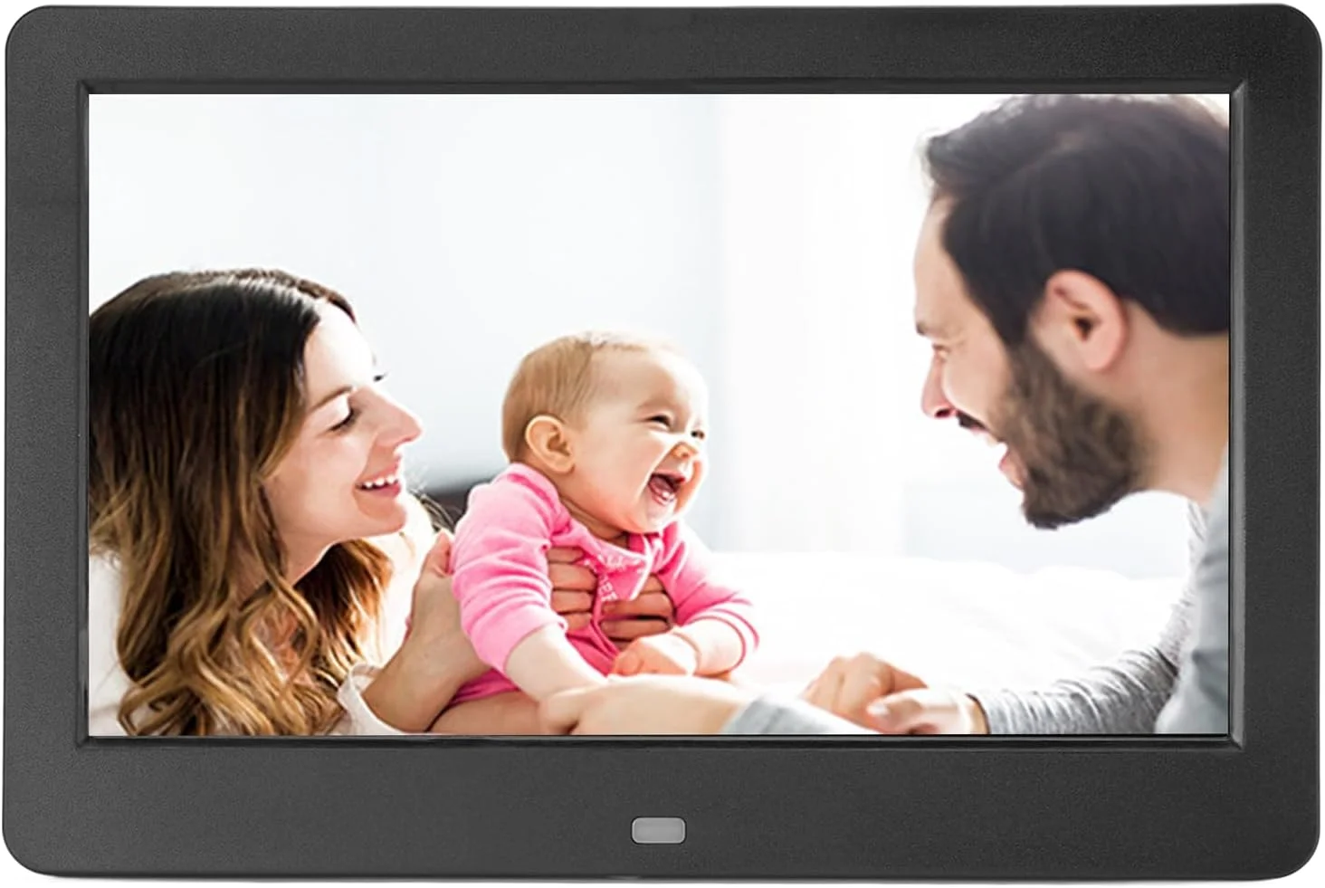 قاب عکس دیجیتال وای فای 10 اینچی، صفحه نمایش HD با زاویه دید کامل 1920x1080، قاب عکس الکترونیکی هوشمند با پخش ویدیو، نمایش زمان و آب و هوا، کنترل از راه دور، قابل نصب روی دیوار (دوشاخه بریتانیا 110-240 ولت)