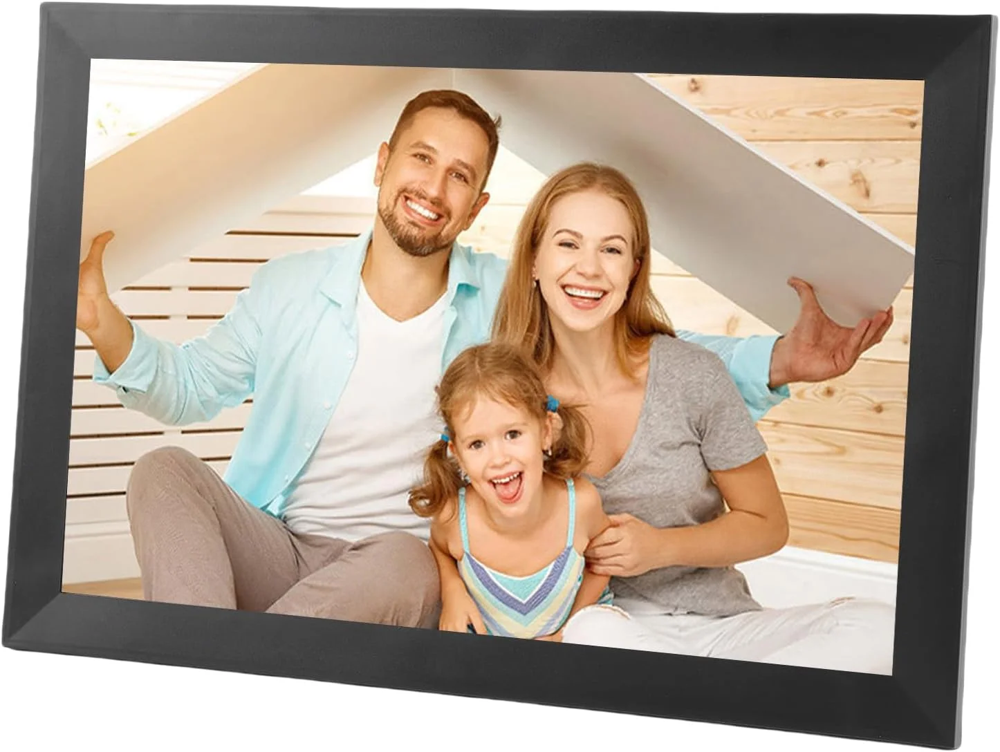 قاب عکس دیجیتال وای فای، قاب عکس دیجیتال 16.7 اینچی، رزولوشن 1920x1080، 1 گیگابایت DDR3 32 گیگابایت حافظه، صفحه لمسی خازنی LCD HD آلبوم الکترونیکی هوشمند ابری برای دکوراسیون منزل (پلاگین UK)