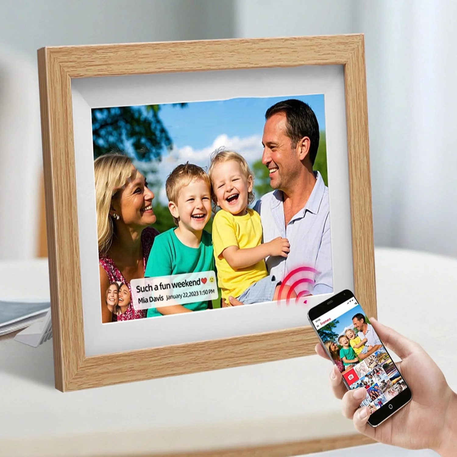 قاب عکس دیجیتال 10.1 اینچی، 32 یا 64 گیگابایتی، صفحه لمسی 1280x800 IPS، اتصال وای فای، انتقال از راه دور، چرخش خودکار، قابل نصب روی میز و دیوار، برای عزیزان شما 32 گیگابایت