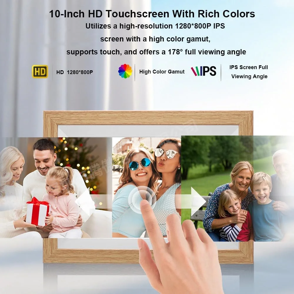 قاب عکس دیجیتال 10.1 اینچی، 32 یا 64 گیگابایتی، صفحه لمسی 1280x800 IPS، اتصال وای فای، انتقال از راه دور، چرخش خودکار، قابل نصب روی میز و دیوار، برای عزیزان شما 32 گیگابایت قاب عکس دیجیتال 10.1 اینچی، 32 یا 64 گیگابایتی، صفحه لمسی 1280x800 IPS، اتصال وای فای، انتقال از راه دور، چرخش خودکار، قابل نصب روی میز و دیوار، برای عزیزان شما 32 گیگابایت