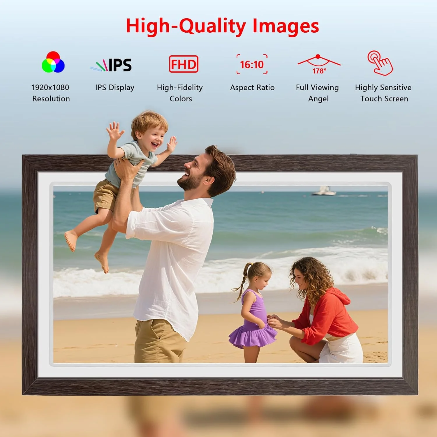 قاب عکس دیجیتال FRAMEO با حافظه 64 گیگابایت، صفحه نمایش لمسی بزرگ 21.5 اینچی وای فای با کیفیت FHD IPS 1920x1080، قابلیت نصب روی دیوار با USB/Micro SD و چرخش خودکار، اشتراک گذاری آسان عکس ها/فیلم ها از هر کجا قاب عکس دیجیتال FRAMEO با حافظه 64 گیگابایت، صفحه نمایش لمسی بزرگ 21.5 اینچی وای فای با کیفیت FHD IPS 1920x1080، قابلیت نصب روی دیوار با USB/Micro SD و چرخش خودکار، اشتراک گذاری آسان عکس ها/فیلم ها از هر کجا