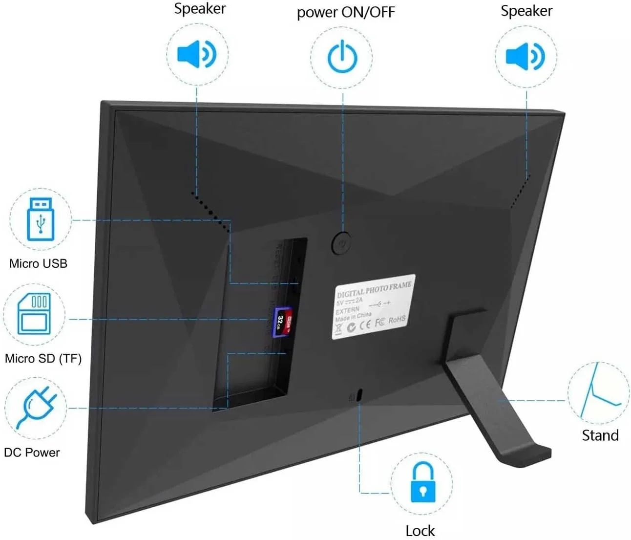قاب عکس دیجیتال وای فای 10.1 اینچی، رزولوشن 1280 * 800، صفحه نمایش لمسی HD IPS با نسبت تصویر 16:10، فضای ذخیره سازی 16 گیگابایتی قاب عکس دیجیتال وای فای 10.1 اینچی، رزولوشن 1280 * 800، صفحه نمایش لمسی HD IPS با نسبت تصویر 16:10، فضای ذخیره سازی 16 گیگابایتی