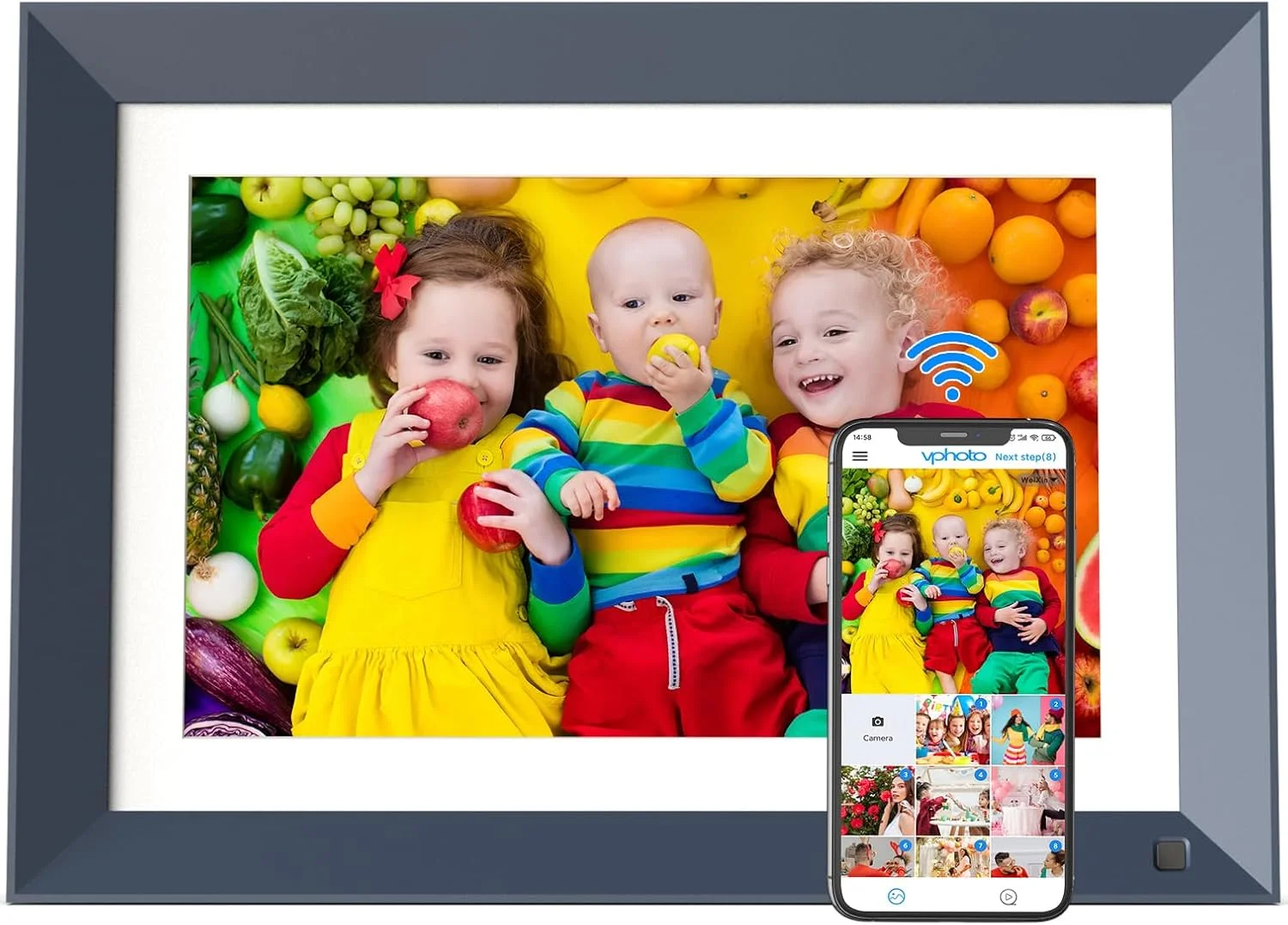 قاب عکس دیجیتال ۱۰.۱ اینچی وای فای - ۱۶ گیگابایت، صفحه لمسی IPS، چرخش خودکار، نمایش اسلاید، بارگذاری عکس و ویدیو از تلفن به قاب دیجیتال از طریق برنامه ایمیل، فضای ابری رایگان، هدیه برای مادر و پدر