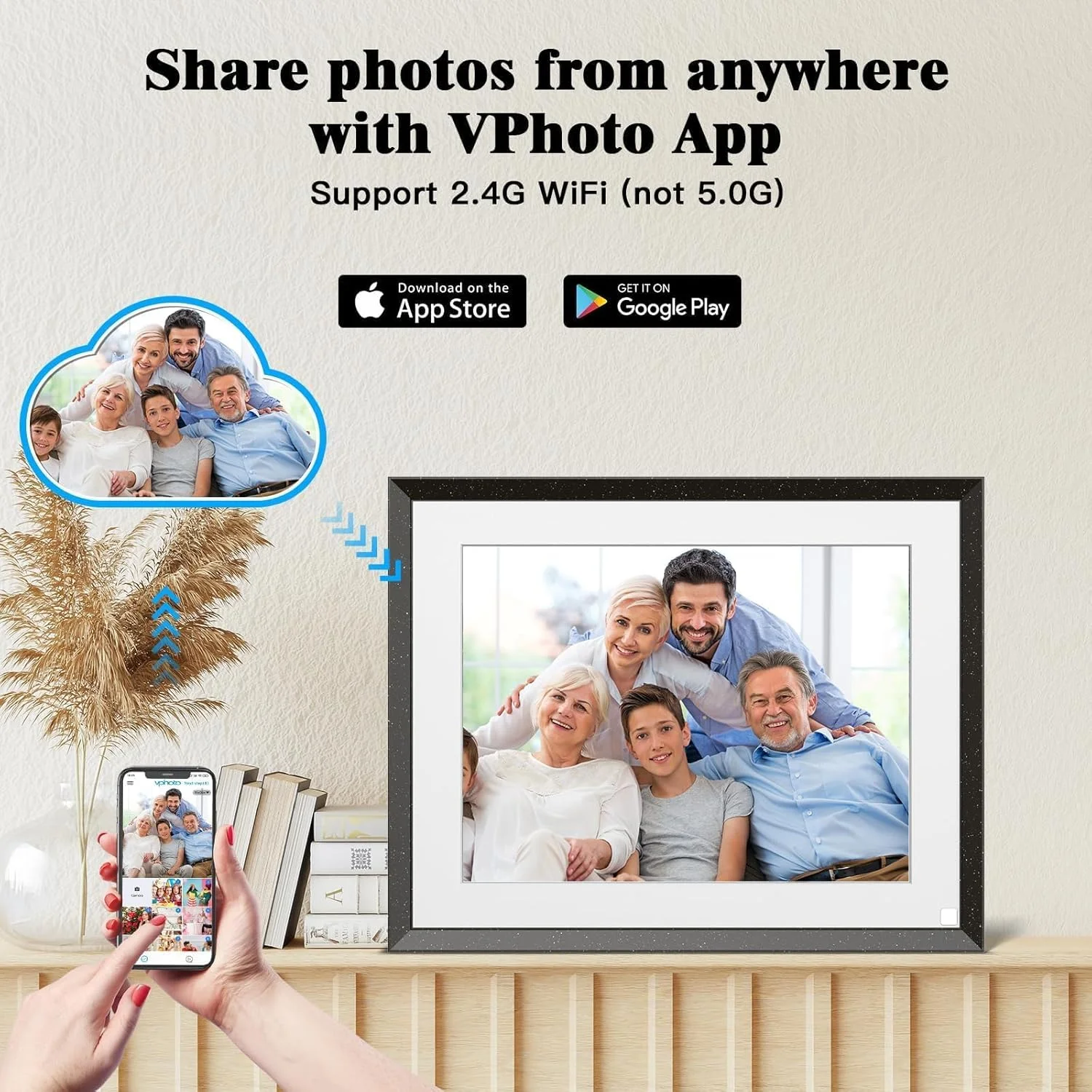 قاب عکس دیجیتال دیواری Wi-Fi - قاب عکس دیجیتال هوشمند 9.7 اینچی با صفحه لمسی IPS، حافظه 32 گیگابایتی، اشتراک گذاری عکس و فیلم از طریق برنامه ایمیل، فضای ذخیره سازی ابری نامحدود، هدیه برای دوست دختر/دوست پسر قاب عکس دیجیتال دیواری Wi-Fi - قاب عکس دیجیتال هوشمند 9.7 اینچی با صفحه لمسی IPS، حافظه 32 گیگابایتی، اشتراک گذاری عکس و فیلم از طریق برنامه ایمیل، فضای ذخیره سازی ابری نامحدود، هدیه برای دوست دختر/دوست پسر