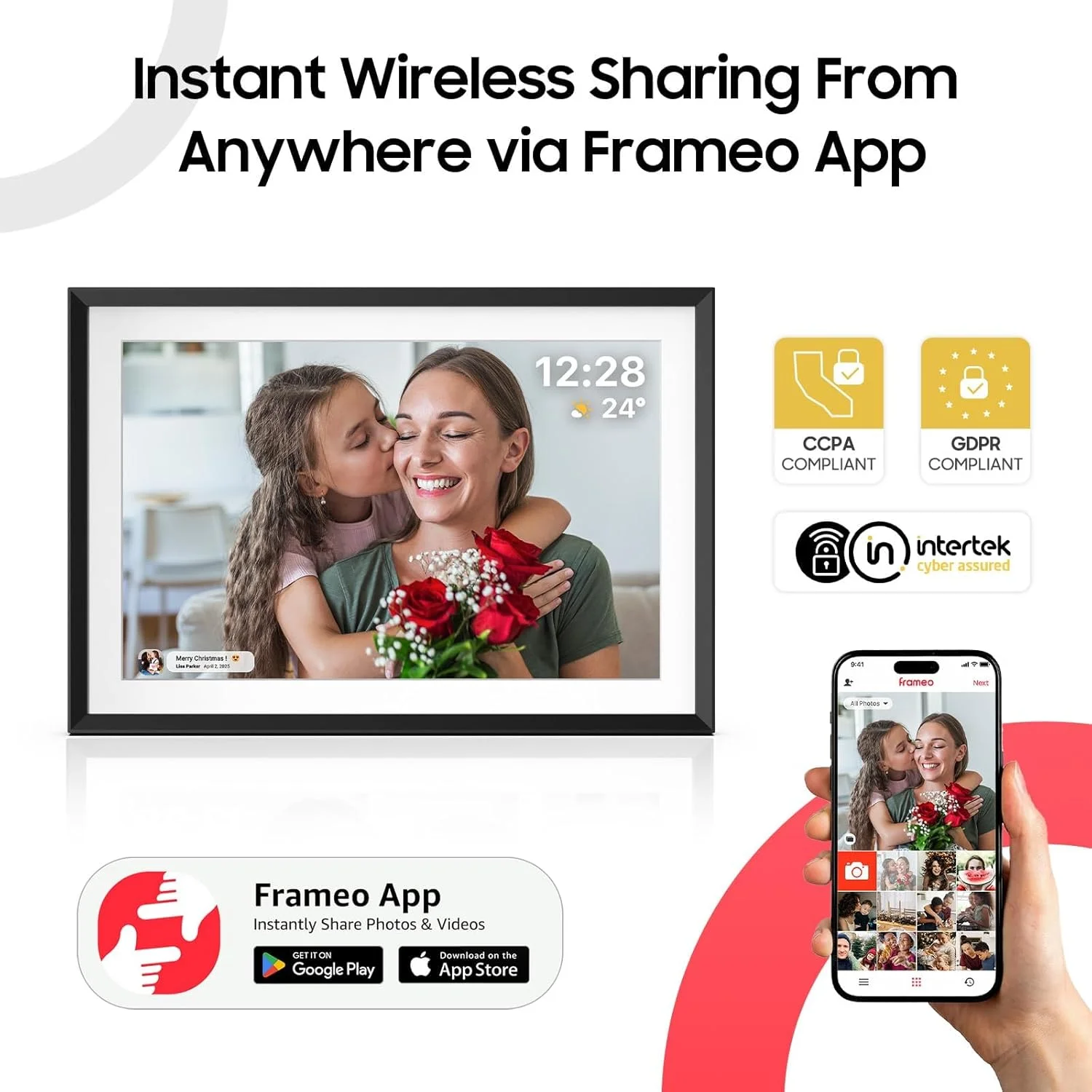 قاب عکس دیجیتال 10.1 اینچی Violety، قاب عکس الکترونیکی WiFi با حافظه 32 گیگابایتی، صفحه نمایش لمسی HD IPS 1280x800، چرخش خودکار، نمایش اسلاید، اشتراک گذاری فوری عکس ها/فیلم ها قاب عکس دیجیتال 10.1 اینچی Violety، قاب عکس الکترونیکی WiFi با حافظه 32 گیگابایتی، صفحه نمایش لمسی HD IPS 1280x800، چرخش خودکار، نمایش اسلاید، اشتراک گذاری فوری عکس ها/فیلم ها