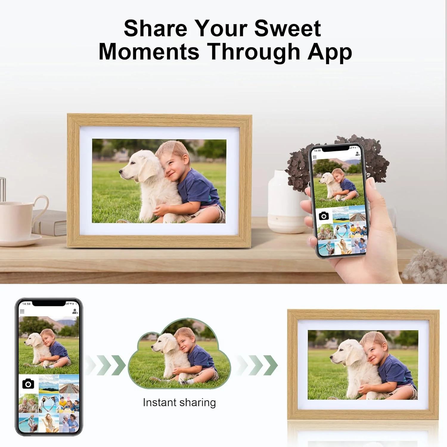 قاب عکس دیجیتال هوشمند ابری ویدو با صفحه نمایش لمسی 10.1 اینچی IPS، 1280 در 800، قاب عکس دیجیتال خانوادگی با حافظه داخلی 32 گیگابایتی، اشتراک گذاری لحظات از طریق برنامه Frameo (بورلی وود) قاب عکس دیجیتال هوشمند ابری ویدو با صفحه نمایش لمسی 10.1 اینچی IPS، 1280 در 800، قاب عکس دیجیتال خانوادگی با حافظه داخلی 32 گیگابایتی، اشتراک گذاری لحظات از طریق برنامه Frameo (بورلی وود)