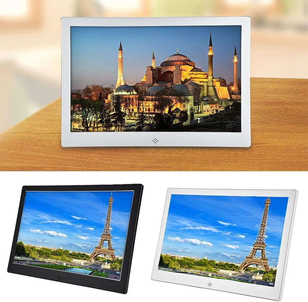 قاب عکس دیجیتال هوشمند 12 اینچی Vbestlife با صفحه نمایش TFT LED 1280x800، تقویم، ساعت زنگ دار، تایمر روشن/خاموش چند منظوره برای دوستان و خانواده (مشکی خنک) قاب عکس دیجیتال هوشمند 12 اینچی Vbestlife با صفحه نمایش TFT LED 1280x800، تقویم، ساعت زنگ دار، تایمر روشن/خاموش چند منظوره برای دوستان و خانواده (مشکی خنک)