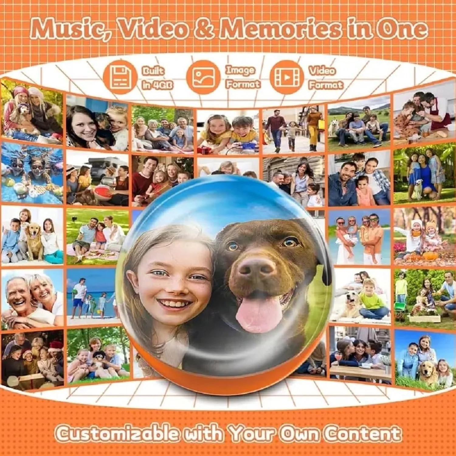 کریستال سه بعدی سونوگرافی، توپ کریستالی عکس دیجیتال، توپ پخش کننده ویدیو و عکس 2.7 اینچی با نمایشگر دیجیتال، توپ نمایشگر ویدیویی DIY، مناسب برای دوستان، زوج ها، حیوانات خانگی، خاطرات (1-سفید) کریستال سه بعدی سونوگرافی، توپ کریستالی عکس دیجیتال، توپ پخش کننده ویدیو و عکس 2.7 اینچی با نمایشگر دیجیتال، توپ نمایشگر ویدیویی DIY، مناسب برای دوستان، زوج ها، حیوانات خانگی، خاطرات (1-سفید)