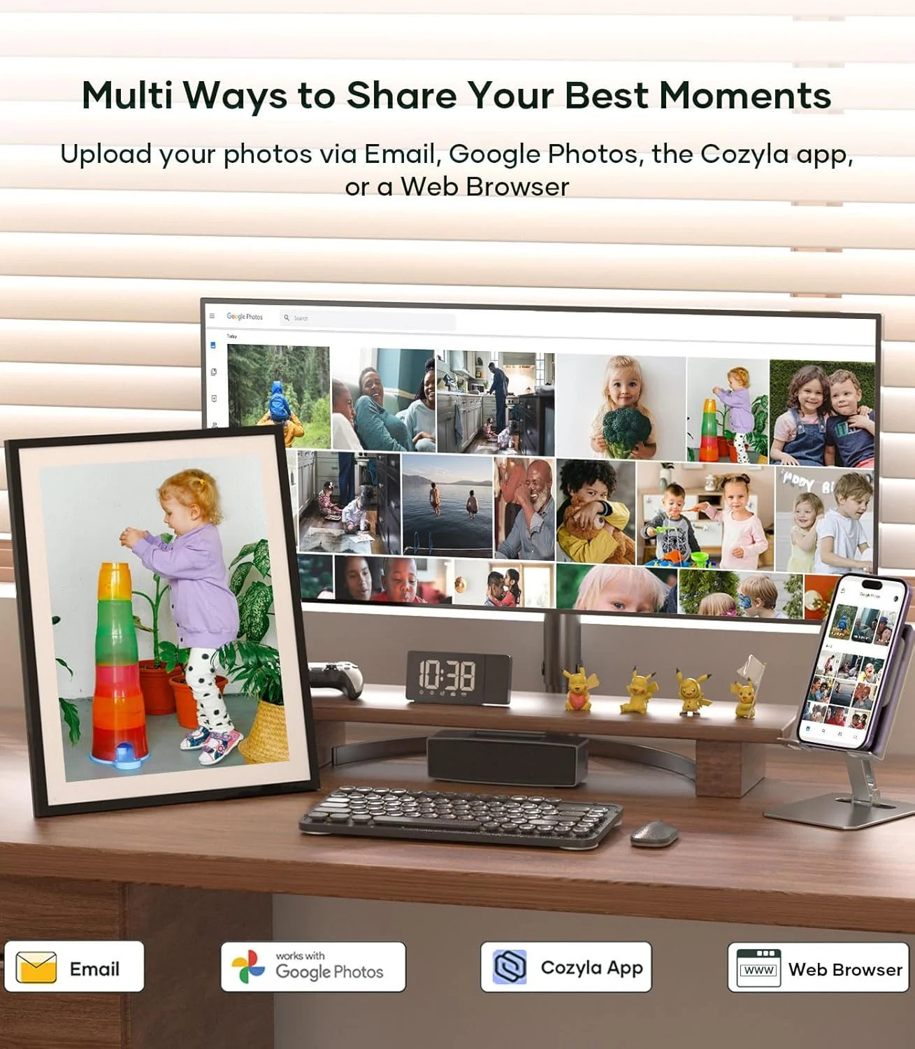 قاب عکس دیجیتال بزرگ ۱۷ اینچی Cozyla، قاب عکس دیجیتال برای اشتراکگذاری تصویر از طریق ایمیل، Google Photos، مرورگر وب، قاب عکس الکترونیکی برای ارائه قاب عکس دیجیتال بزرگ ۱۷ اینچی Cozyla، قاب عکس دیجیتال برای اشتراکگذاری تصویر از طریق ایمیل، Google Photos، مرورگر وب، قاب عکس الکترونیکی برای ارائه