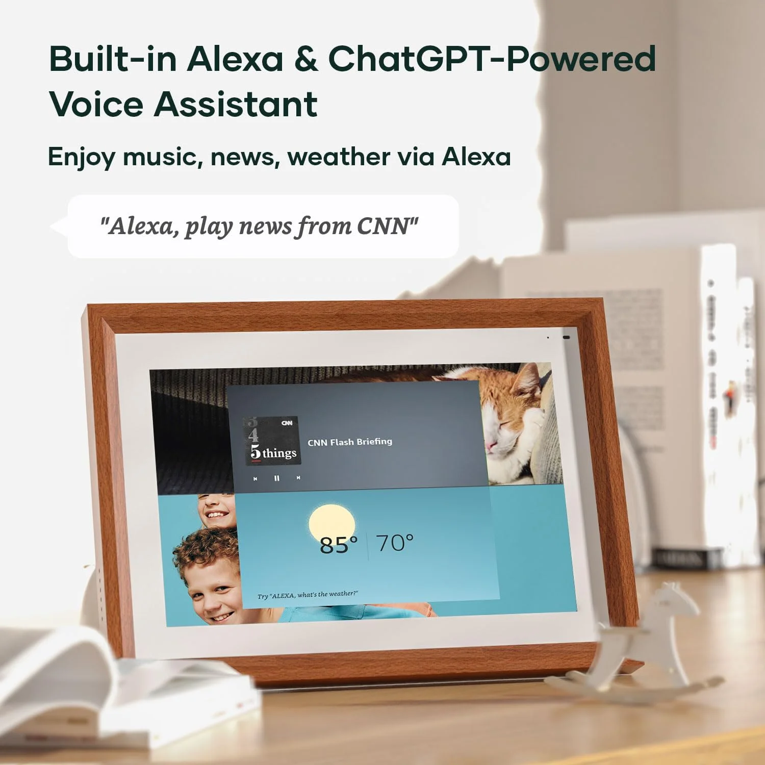 قاب عکس دیجیتال Cozyla با قابلیت ارسال عکس و فیلم از طریق ایمیل، Google Photos، اینستاگرام و اپلیکیشن موبایل، حافظه نامحدود رایگان، دارای Alexa داخلی، قاب عکس الکترونیکی WiFi 10.1 اینچی با روکش چوب گردو قاب عکس دیجیتال Cozyla با قابلیت ارسال عکس و فیلم از طریق ایمیل، Google Photos، اینستاگرام و اپلیکیشن موبایل، حافظه نامحدود رایگان، دارای Alexa داخلی، قاب عکس الکترونیکی WiFi 10.1 اینچی با روکش چوب گردو