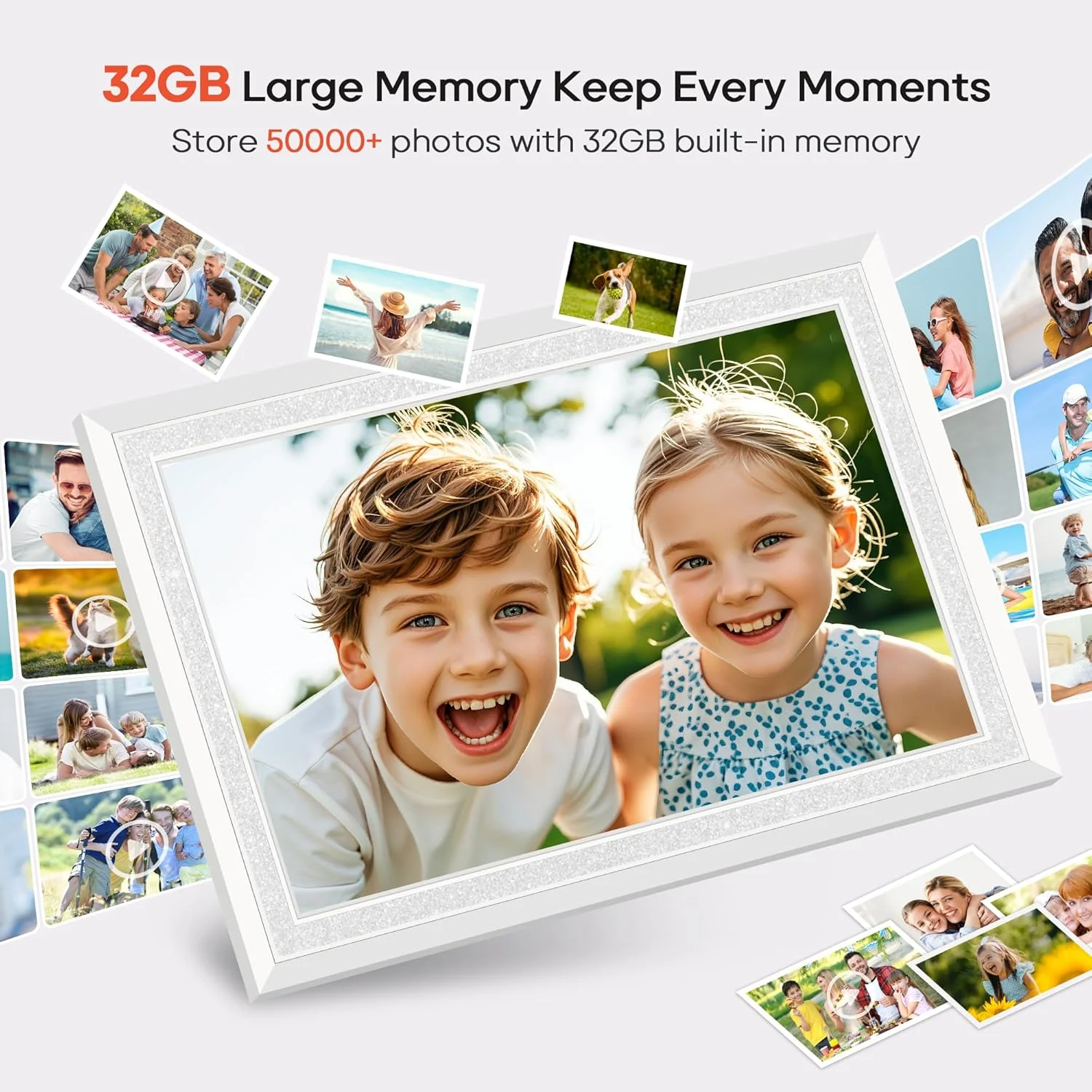 قاب عکس دیجیتال Frameo با صفحه نمایش لمسی HD IPS 1280x800، حافظه 32 گیگابایتی، چرخش خودکار و قابلیت نصب روی دیوار - امکان اشتراک گذاری عکس/فیلم از تلفن همراه از هر کجا (سفید) قاب عکس دیجیتال Frameo با صفحه نمایش لمسی HD IPS 1280x800، حافظه 32 گیگابایتی، چرخش خودکار و قابلیت نصب روی دیوار - امکان اشتراک گذاری عکس/فیلم از تلفن همراه از هر کجا (سفید)