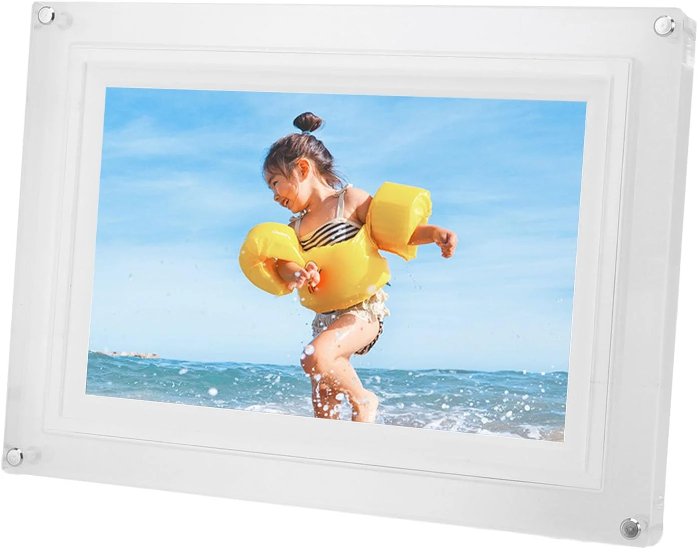 قاب عکس دیجیتال Cryfokt با پخش کننده موسیقی پویا برای دکوراسیون منزل، اکریلیک USB2.0، صفحه نمایش 10.1 اینچی برای اتاق نشیمن، دفتر کار، نمایشگاه ها