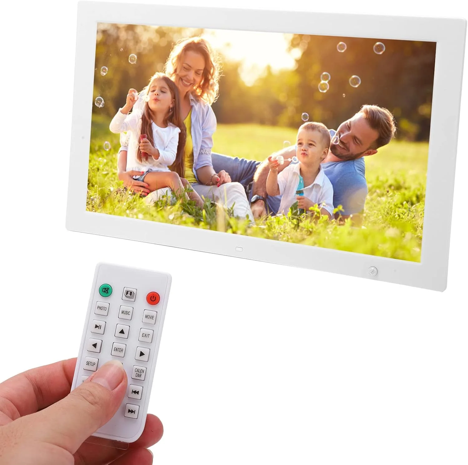 قاب عکس دیجیتال، 100-240 ولت، پخش موسیقی پس زمینه، قاب عکس الکترونیکی هوشمند نمایش اسلاید HD سایز 18.5 اینچ (دوشاخه UK)