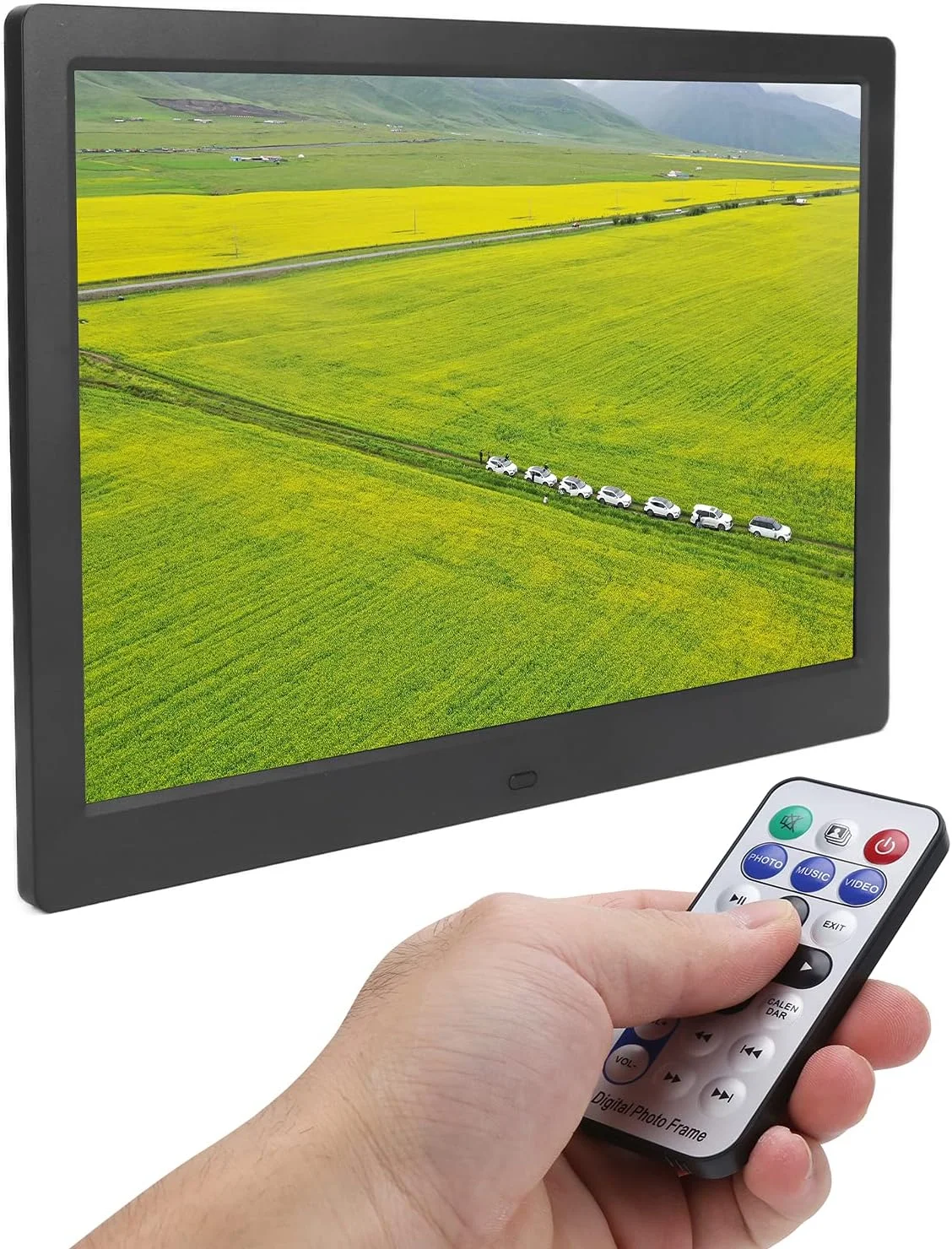 آلبوم عکس الکترونیکی 01 02 015، قاب عکس دیجیتال با نسبت تصویر 16:9 و حالت های کنترل دوگانه برای خانواده ها و دوستان برای تزئین اتاق