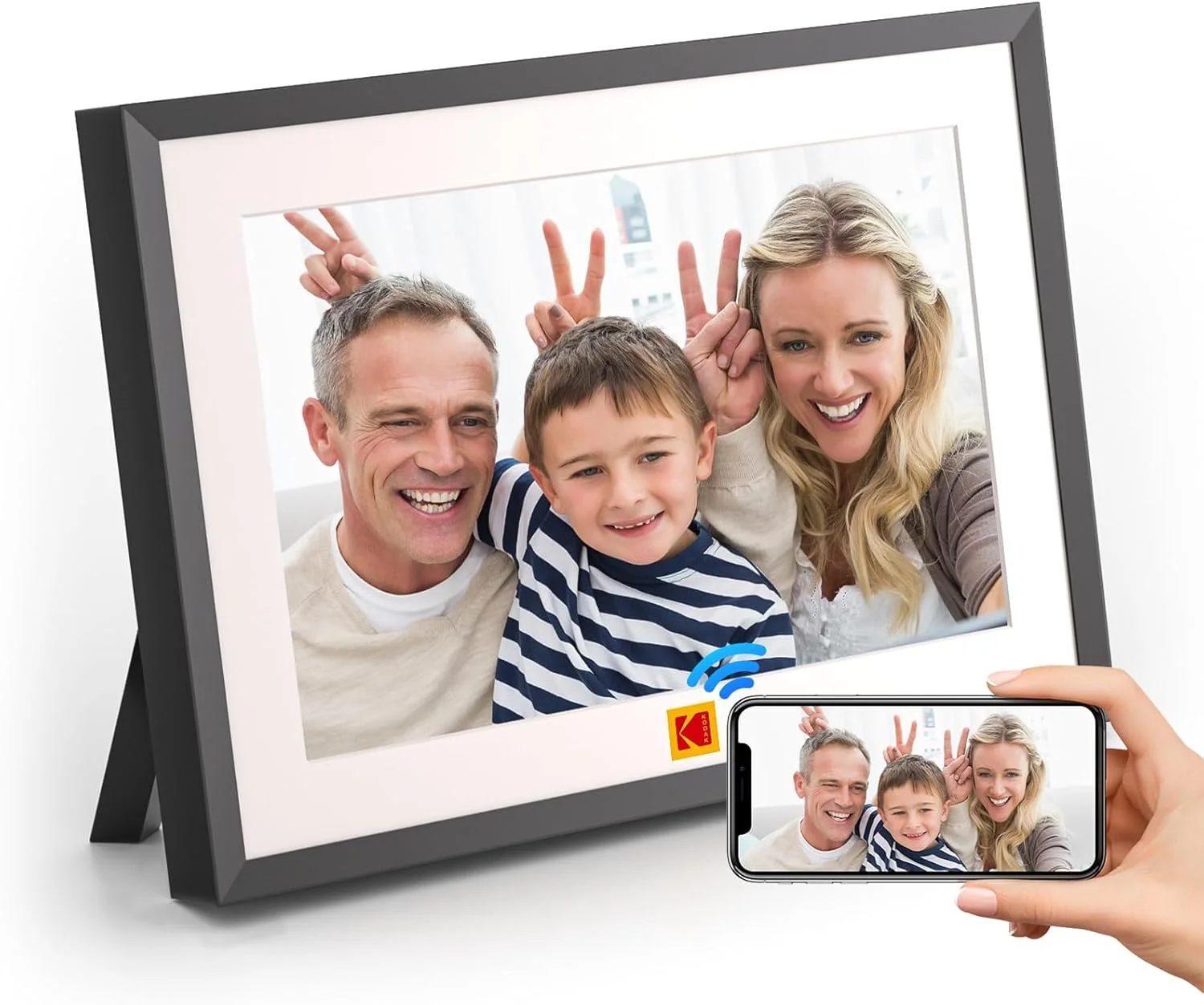 قاب عکس دیجیتال وای فای کداک، قاب عکس دیجیتال 10.1 اینچی، چرخش خودکار، حافظه داخلی 32 گیگابایتی، صفحه لمسی 1280 در 800، باتری لیتیومی 4000 میلی آمپر ساعتی