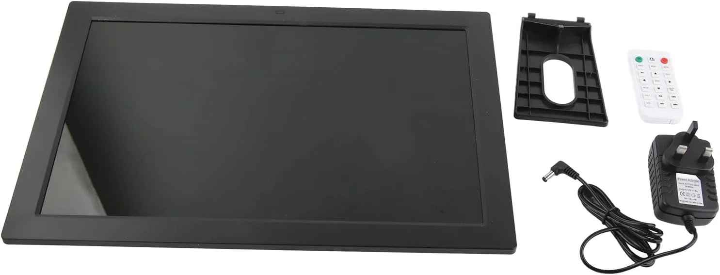 قاب عکس دیجیتال وای فای، قاب نورگیر 17 اینچی، قاب عکس الکترونیکی صفحه نمایش LED، ارسال عکس از تلفن به قاب، با تصویر ویدئویی، نصب آسان، بدون هزینه (دوشاخه UK)