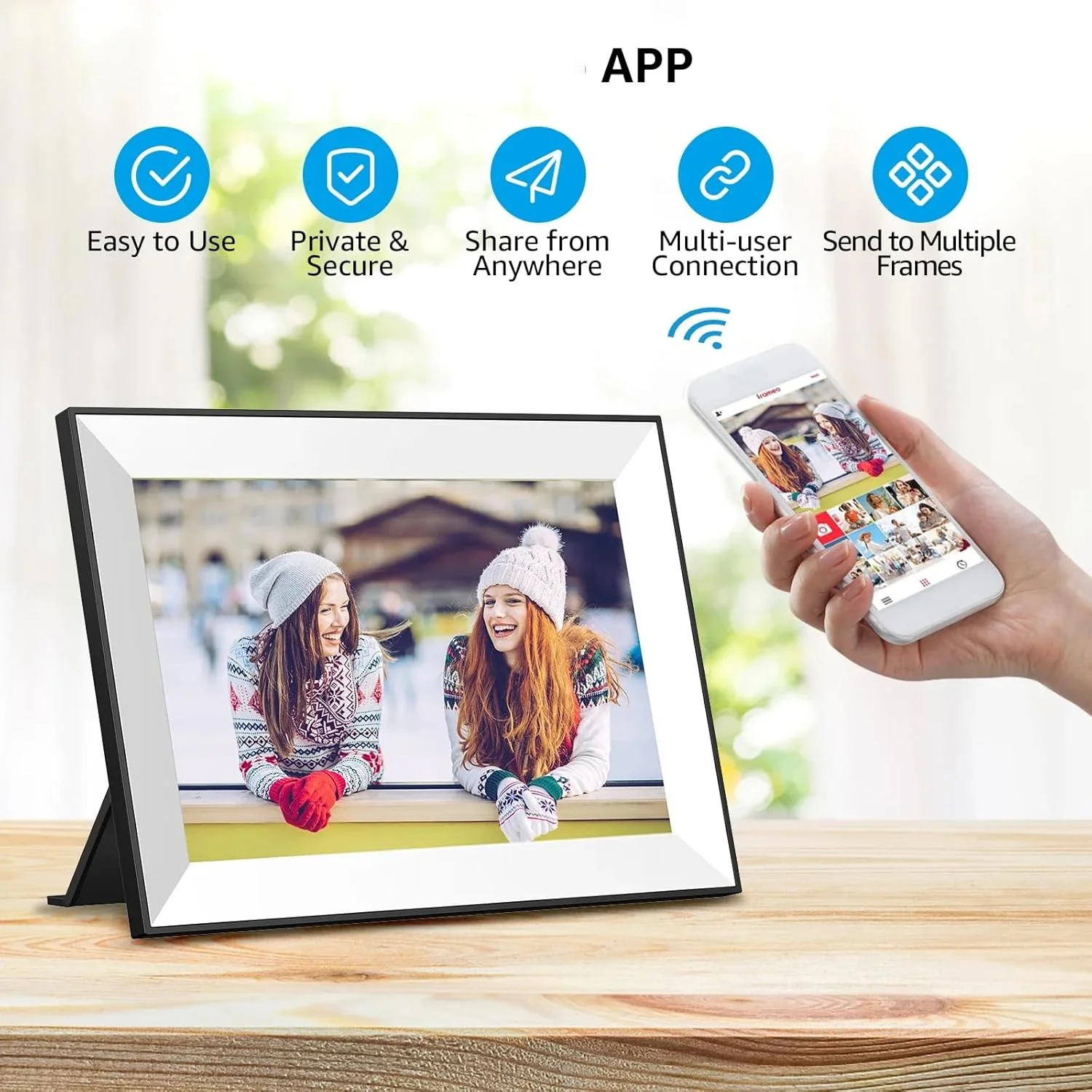 قاب عکس دیجیتال 10.1 اینچی، قاب عکس ابری هوشمند 32 گیگابایتی با فضای ذخیره سازی بیش از 80000 عکس و صفحه نمایش لمسی 1280 X 800HD، عملکردهای متعدد و قابل شارژ، برای هدیه تعطیلات، دکور میز قاب عکس دیجیتال 10.1 اینچی، قاب عکس ابری هوشمند 32 گیگابایتی با فضای ذخیره سازی بیش از 80000 عکس و صفحه نمایش لمسی 1280 X 800HD، عملکردهای متعدد و قابل شارژ، برای هدیه تعطیلات، دکور میز