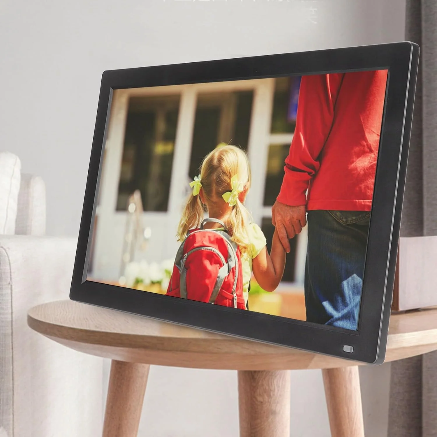 قاب عکس دیجیتال 18.5 اینچی، قاب عکس الکترونیکی صفحه لمسی HD 1080P با کنترل از راه دور برای نمایش اسلاید، ویدئو و موسیقی، چرخش خودکار، سوییچ زمان‌بندی (#3) #3#3