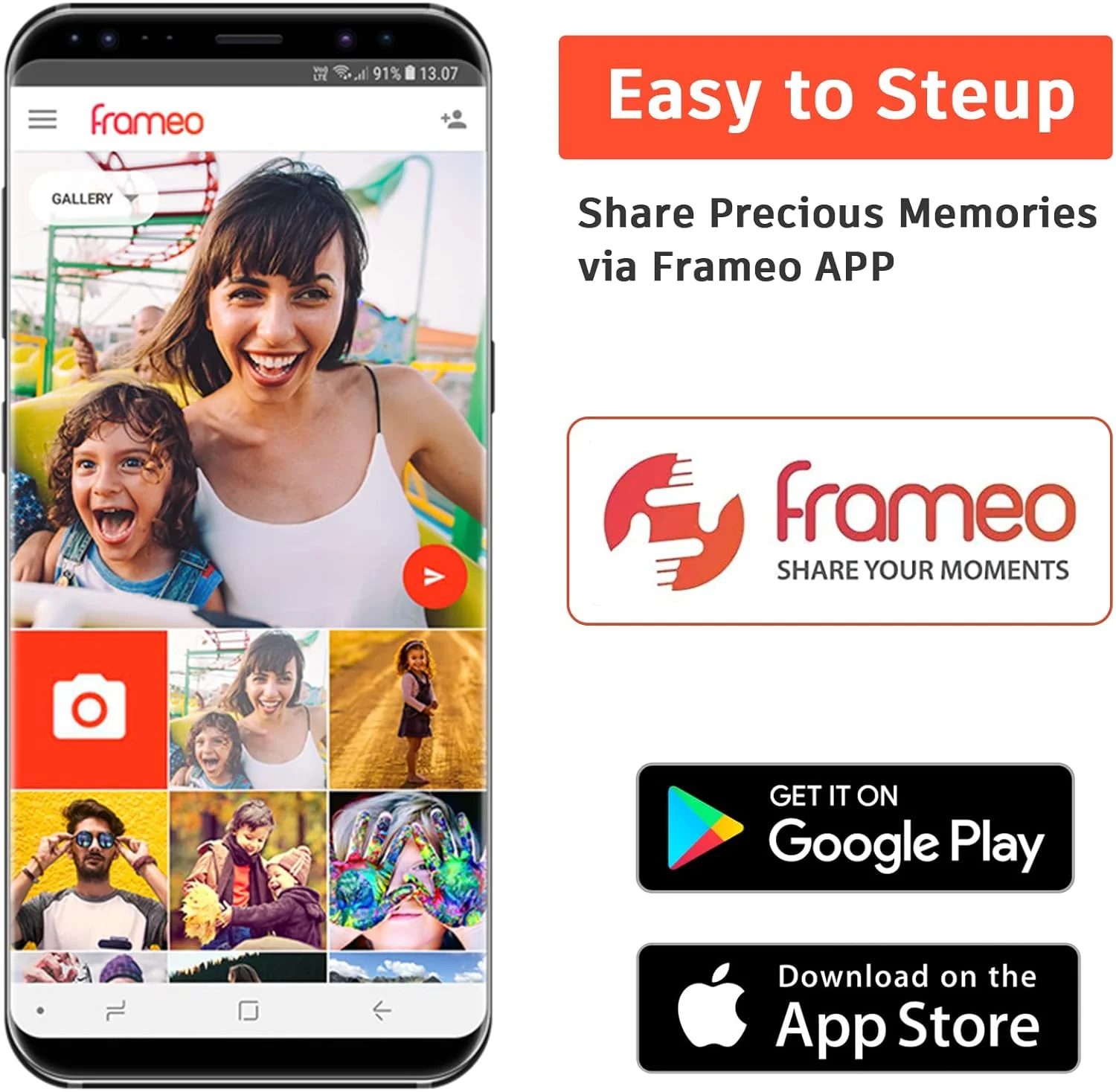 قاب عکس دیجیتال هوشمند 10.1 اینچی MQQC Frameo با حافظه 32 گیگابایتی، صفحه نمایش لمسی IPS HD 1080P و قابلیت چرخش خودکار، استفاده آسان با برنامه های iOS و Android