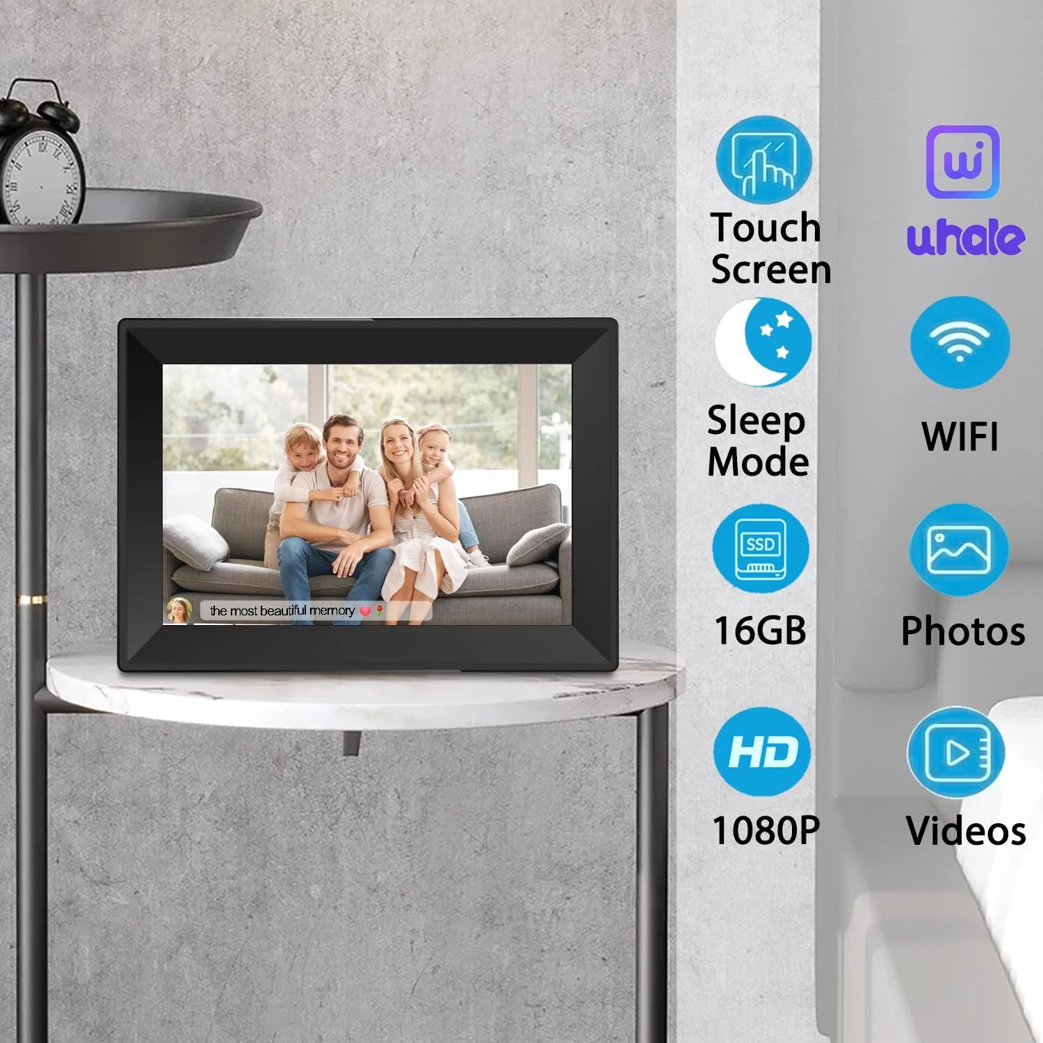 قاب عکس دیجیتال 10.1 اینچی Uhale، صفحه نمایش لمسی HD IPS WiFi، حافظه 16 گیگابایتی، چرخش خودکار، اشتراک گذاری فوری عکس ها/فیلم ها از طریق Uhale، هدیه روز مادر قاب عکس دیجیتال 10.1 اینچی Uhale، صفحه نمایش لمسی HD IPS WiFi، حافظه 16 گیگابایتی، چرخش خودکار، اشتراک گذاری فوری عکس ها/فیلم ها از طریق Uhale، هدیه روز مادر